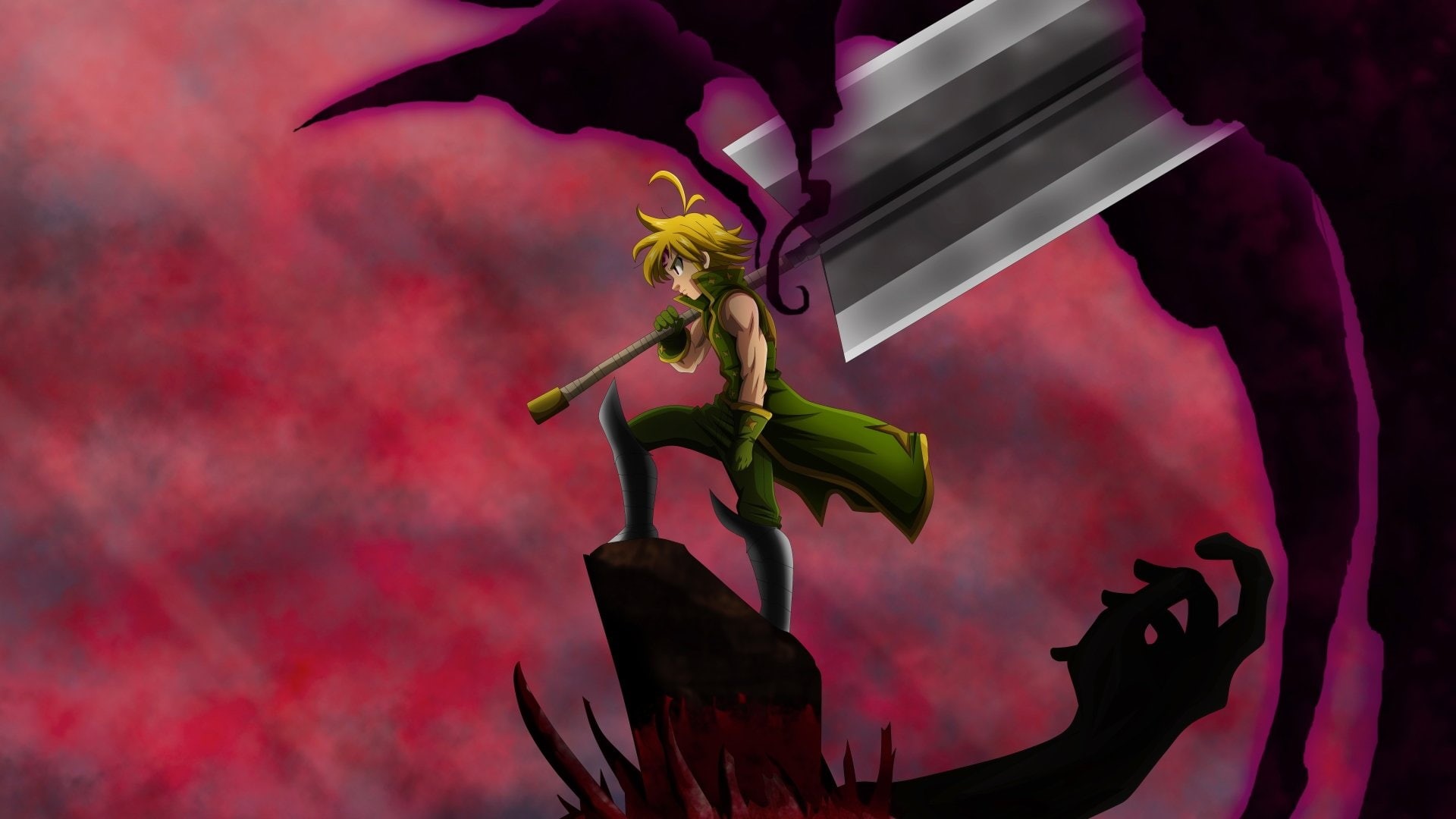 creativity, Sword, mid-air, flowering plant, indoors, smoke - physical structure, silhouette, Anime, 1080P, Boy, nature, arts culture and entertainment, HD Wallpaper