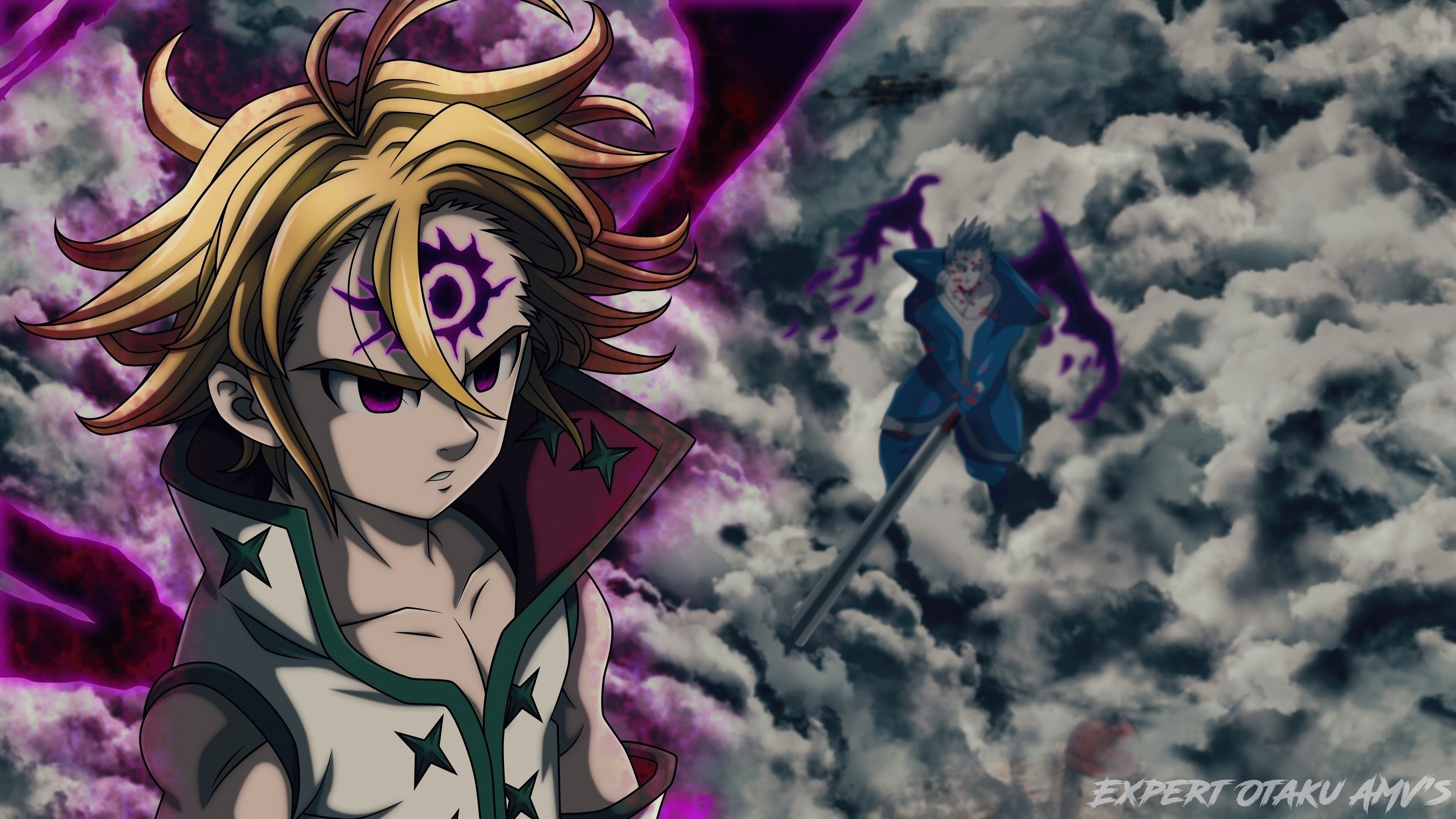 Nanatsu no Taizai Tenkuu no Torawarebito, Bellion (The Seven Deadly Sins), The Seven Deadly Sins, Meliodas (The Seven Deadly Sins), Anime, 4K, The Seven, HD Wallpaper