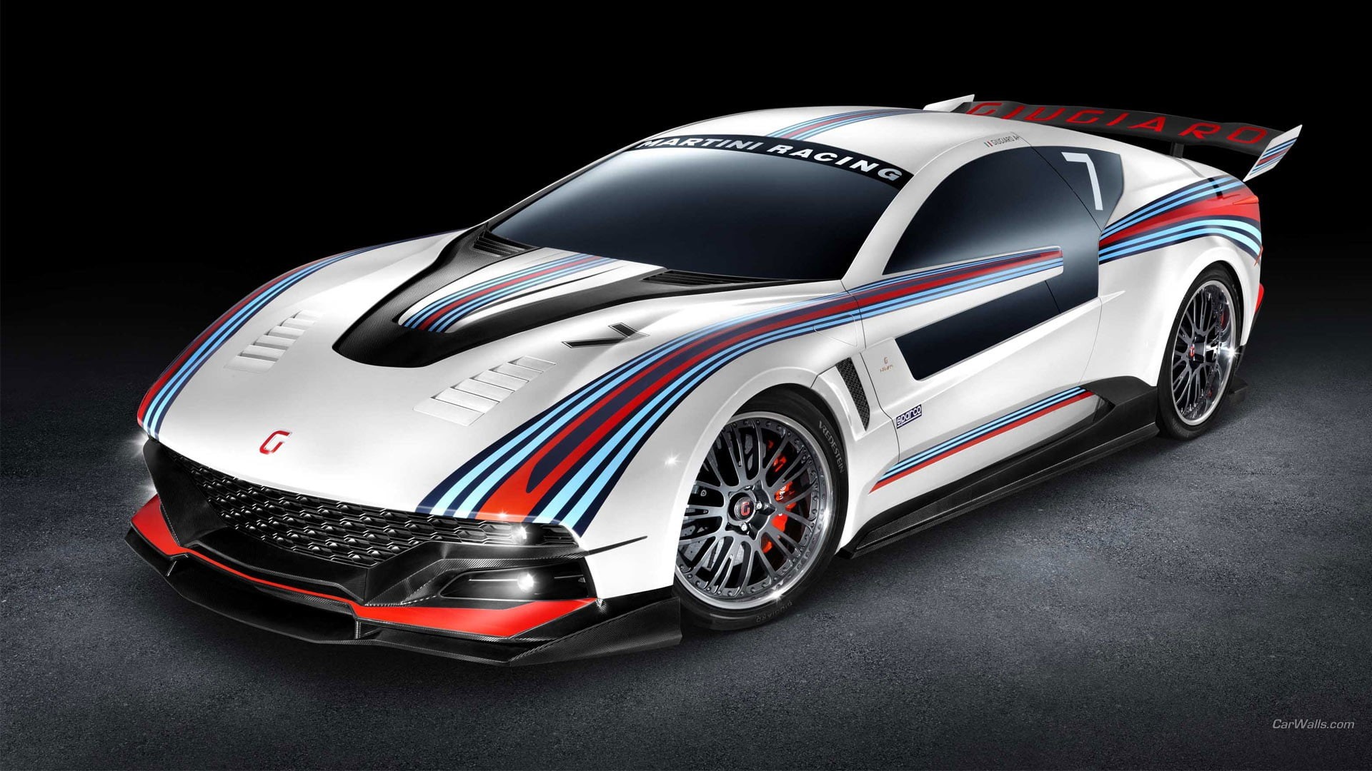 motor racing track, competition, motor vehicle, tire, 1080P, luxury, vehicle, Italdesign Brivido Martini Racing, land vehicle, chrome, speed, indoors, HD Wallpaper