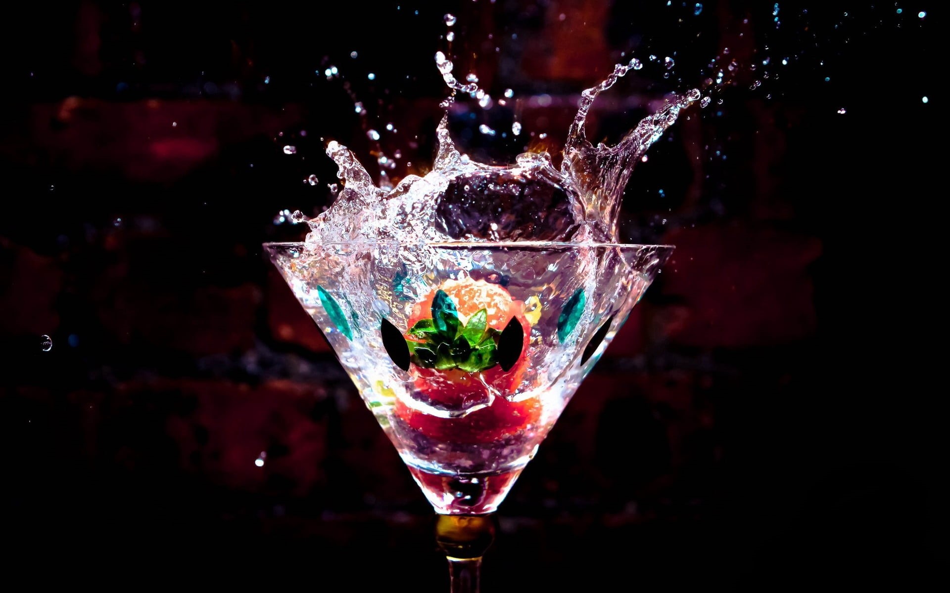 freshness, cocktail, indoors, spray, drop, water, juice, martini, abstract, food, close-up, liquid, wet, ice, white, household equipment, food And Drink, HD Wallpaper