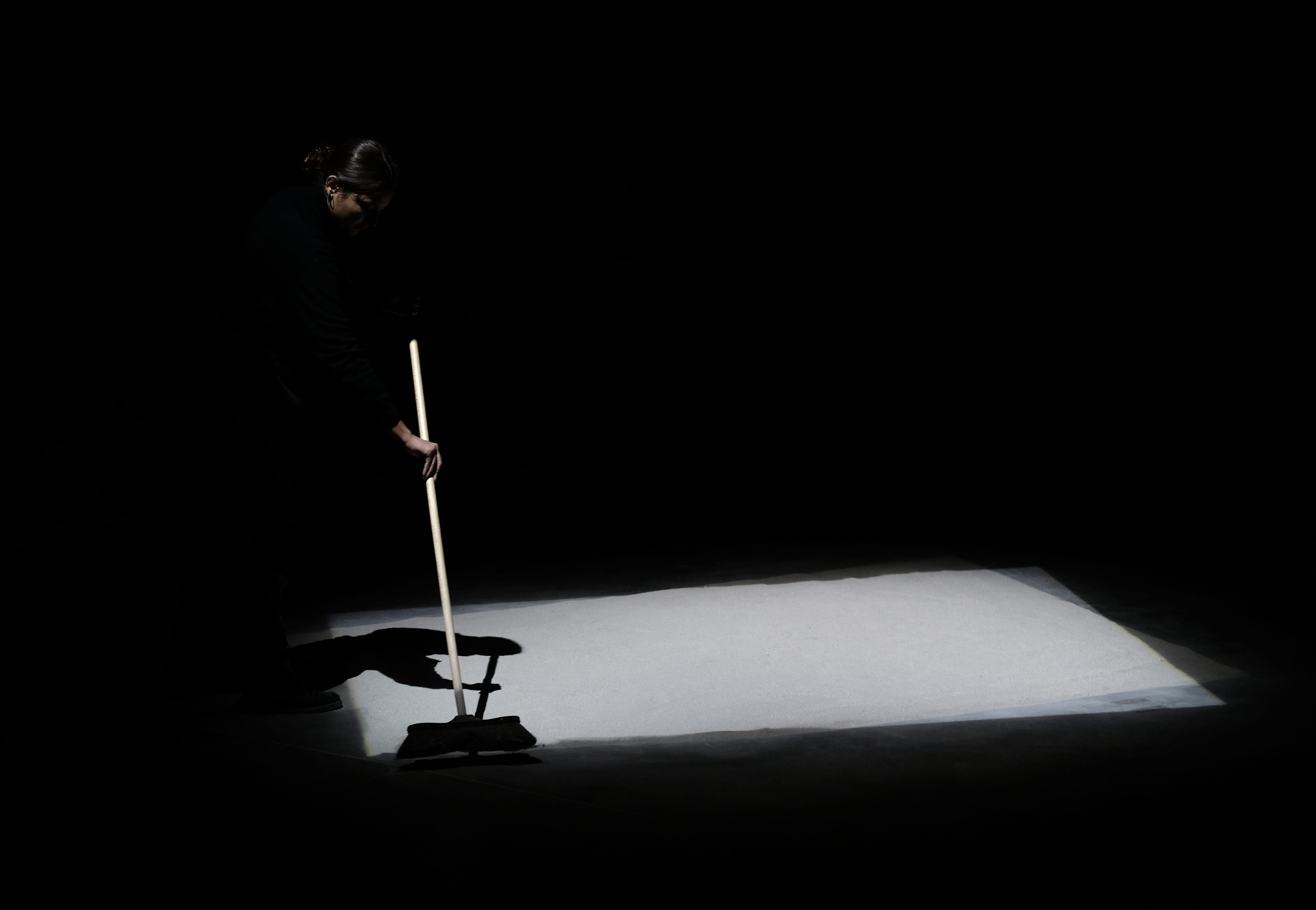 one person, leisure activity, venice, rod, cleaning, fujifilm, sport, standing, 35mm, woman, broom, back lit, adult, dark, xpro, man, shadow, mopping, labiennale, HD Wallpaper