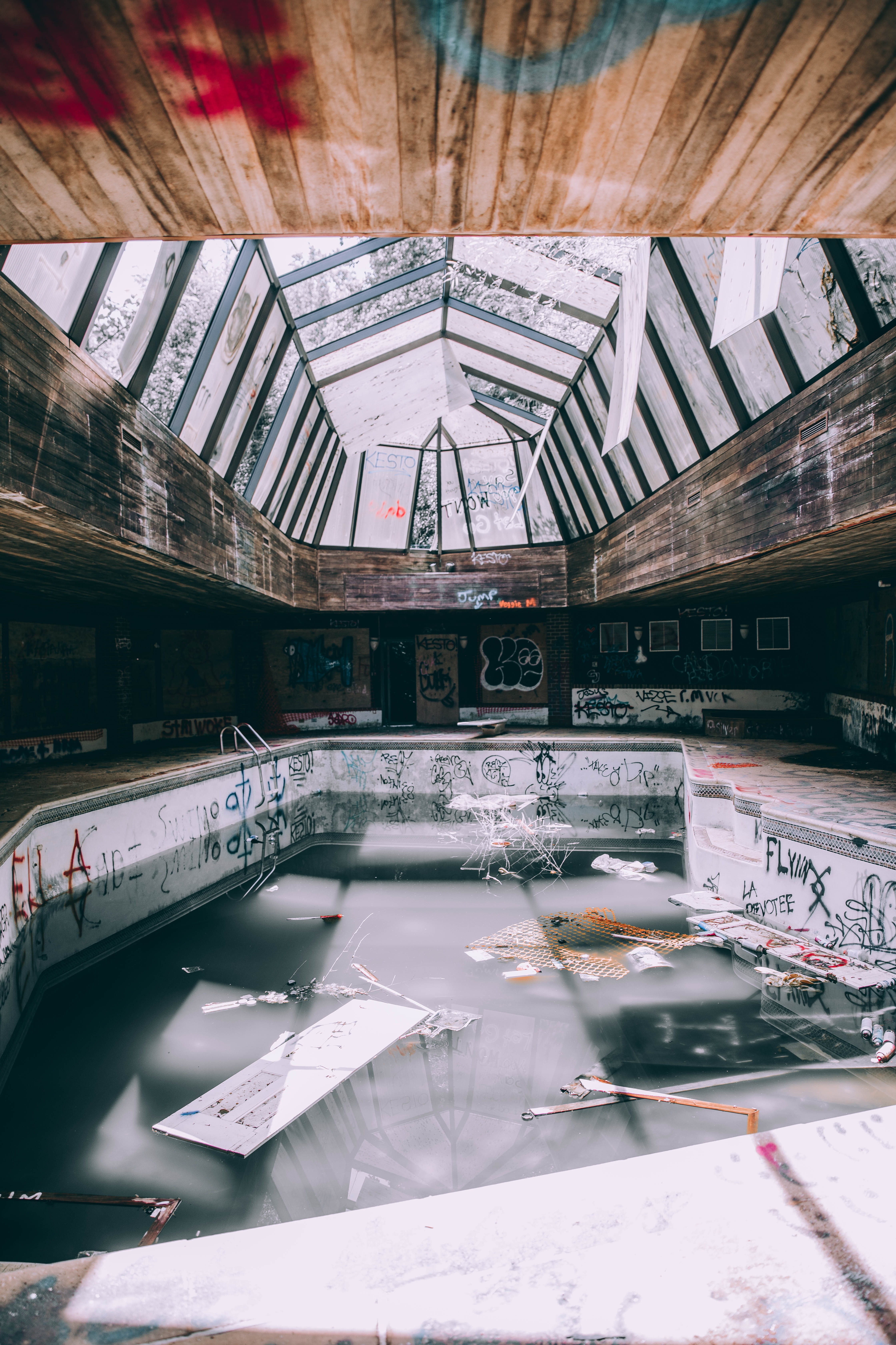 city, indoor, cold temperature, old, travel destinations, winter, mode of transportation, almost, digital, architecture, flooring, graffiti, roof beam, Phone HD Wallpaper