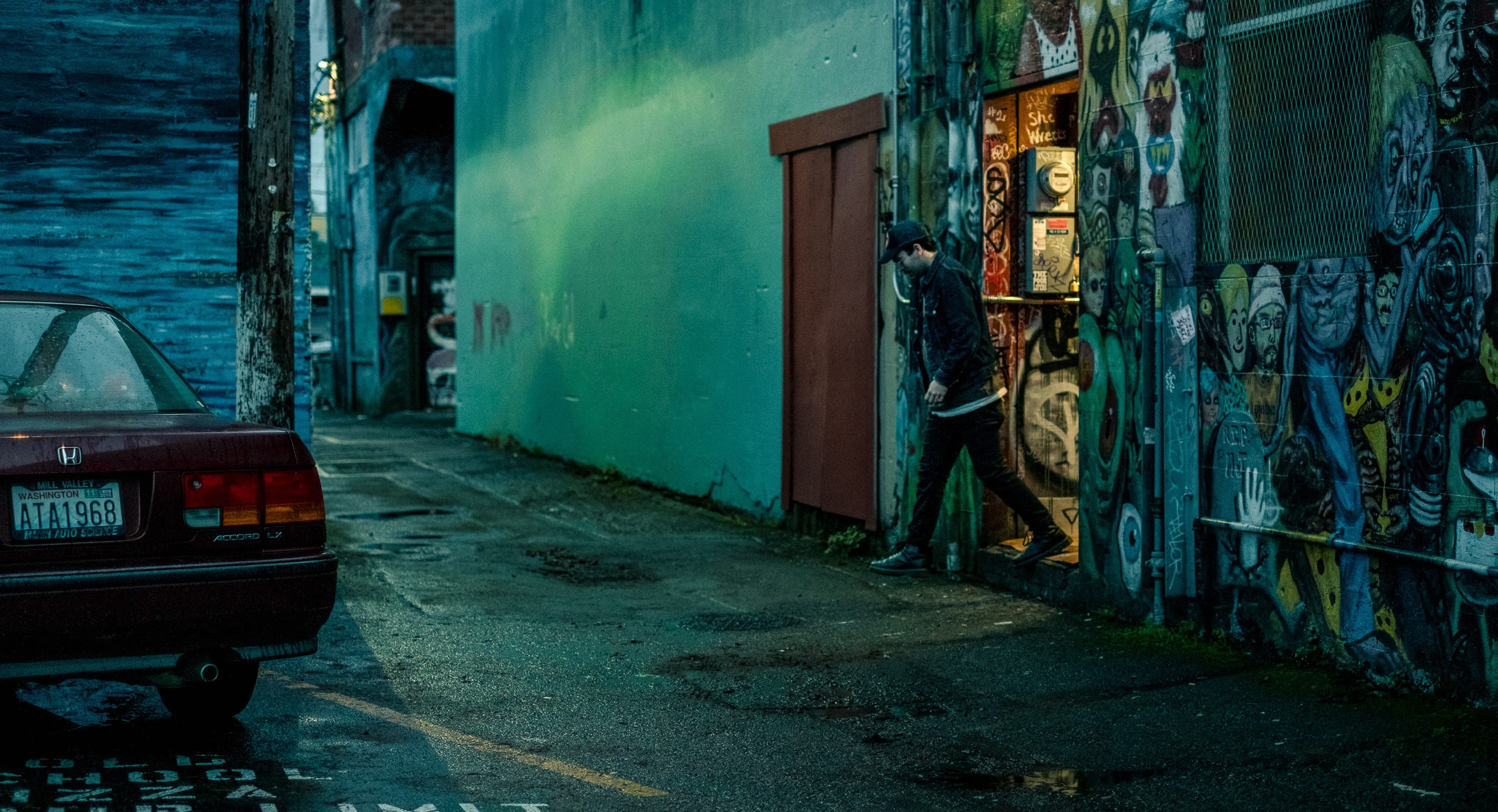 no people, united states, street, outdoors, abandoned, entrance, day, building, wall - building feature, transportation, old, moody, city, teal, orange, HD Wallpaper