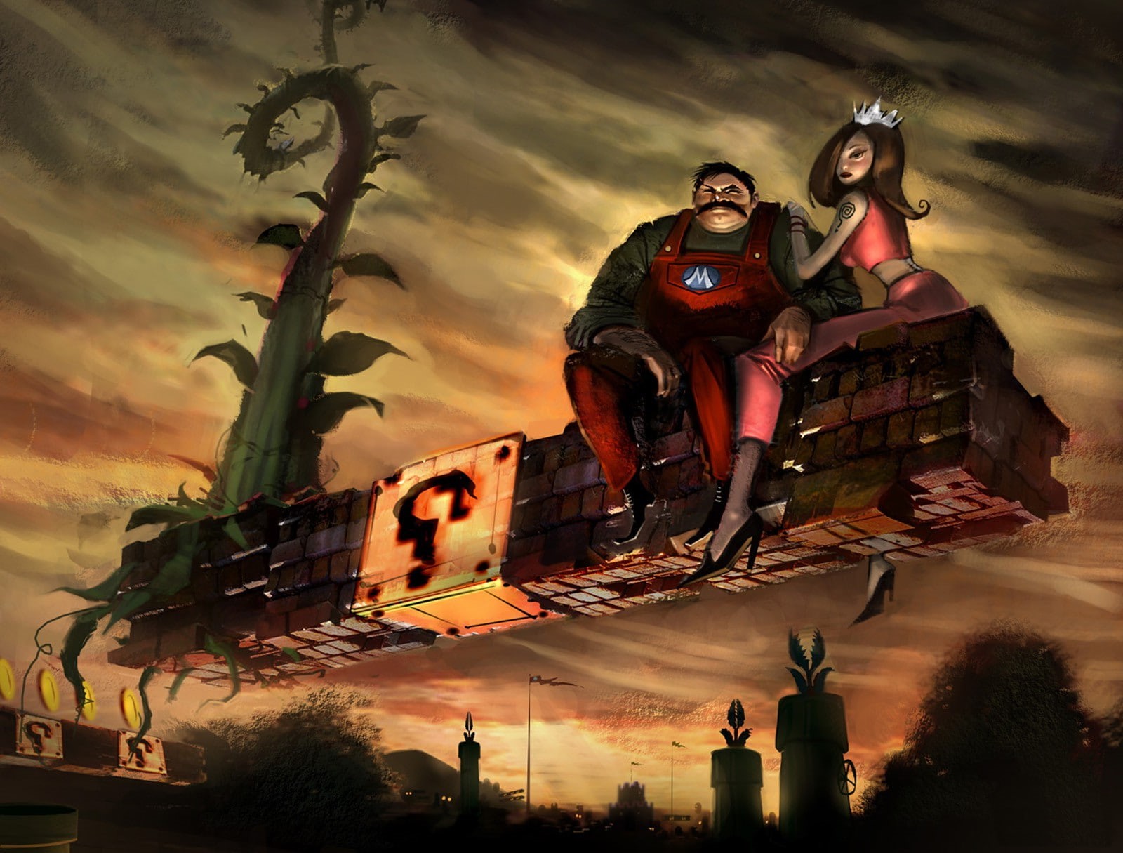 sky, Gritty, sport, men, digital composite, plant, 720P, tree, adult, nature, real people, two people, cloud - sky, architecture, women, sunset, video games, HD Wallpaper