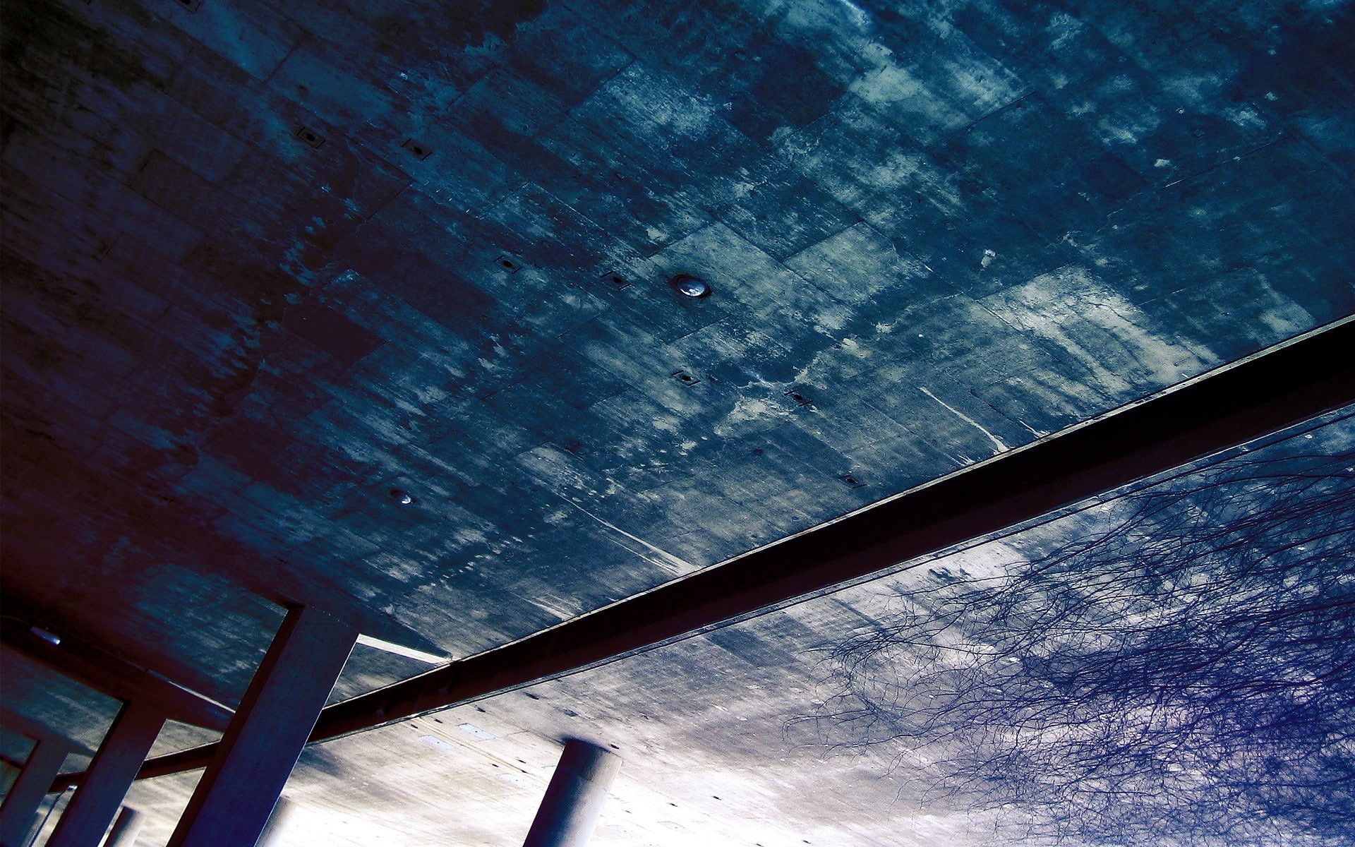 cloud - sky, built structure, bridge, wood - material, water, blue, tilt, transportation, 1080P, nature, sky, low angle view, underpass, no people, day, HD Wallpaper
