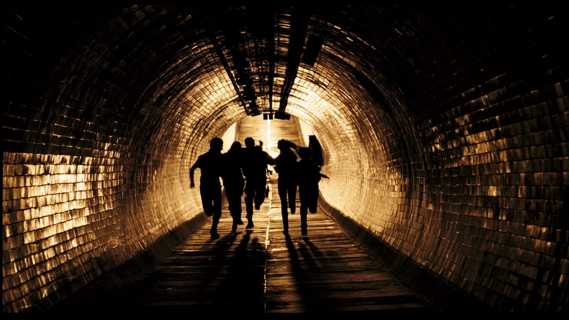 full length, real people, 1080P, rear view, white, illuminated, tunnel, leisure activity, black, movies, underground walkway, ceiling, walking, horror, HD Wallpaper