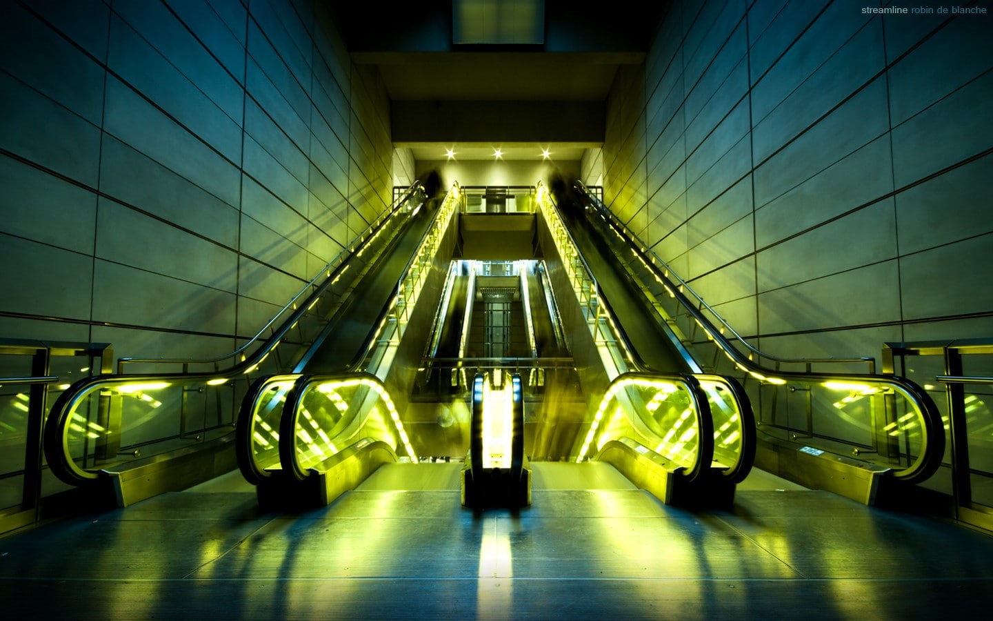 illuminated, transportation, night, built structure, modern, subway station, connection, railing, public transportation, mode of transportation, ceiling, HD Wallpaper