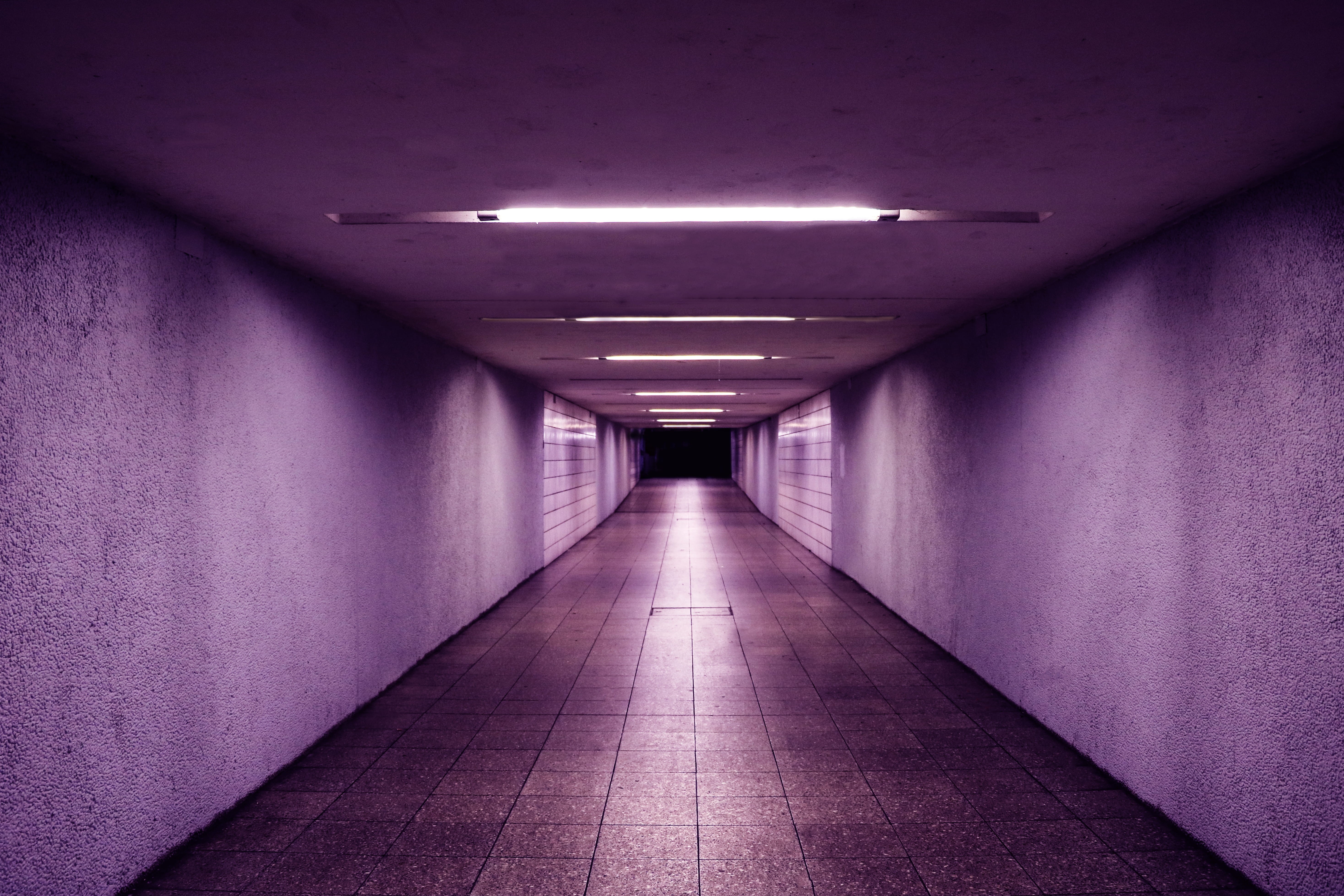 tiled floor, footpath, architecture, empty, Lost, building, infinite, tunnel, vanishing Point, underpass, wall - Building Feature, underground, ceiling, HD Wallpaper