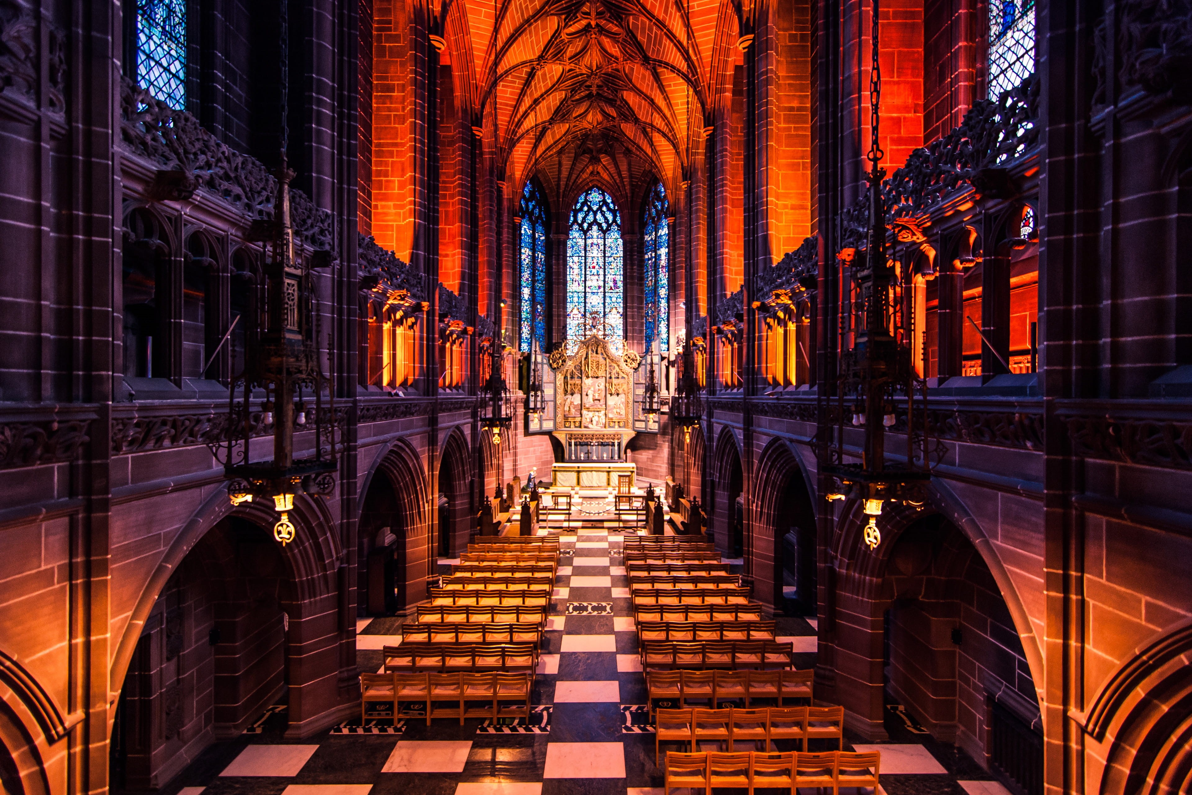 church building, indoors, arch, belief, spirituality, religion, tourism, place of worship, cathedral, urban Scene, the way forward, outdoors, interior, HD Wallpaper