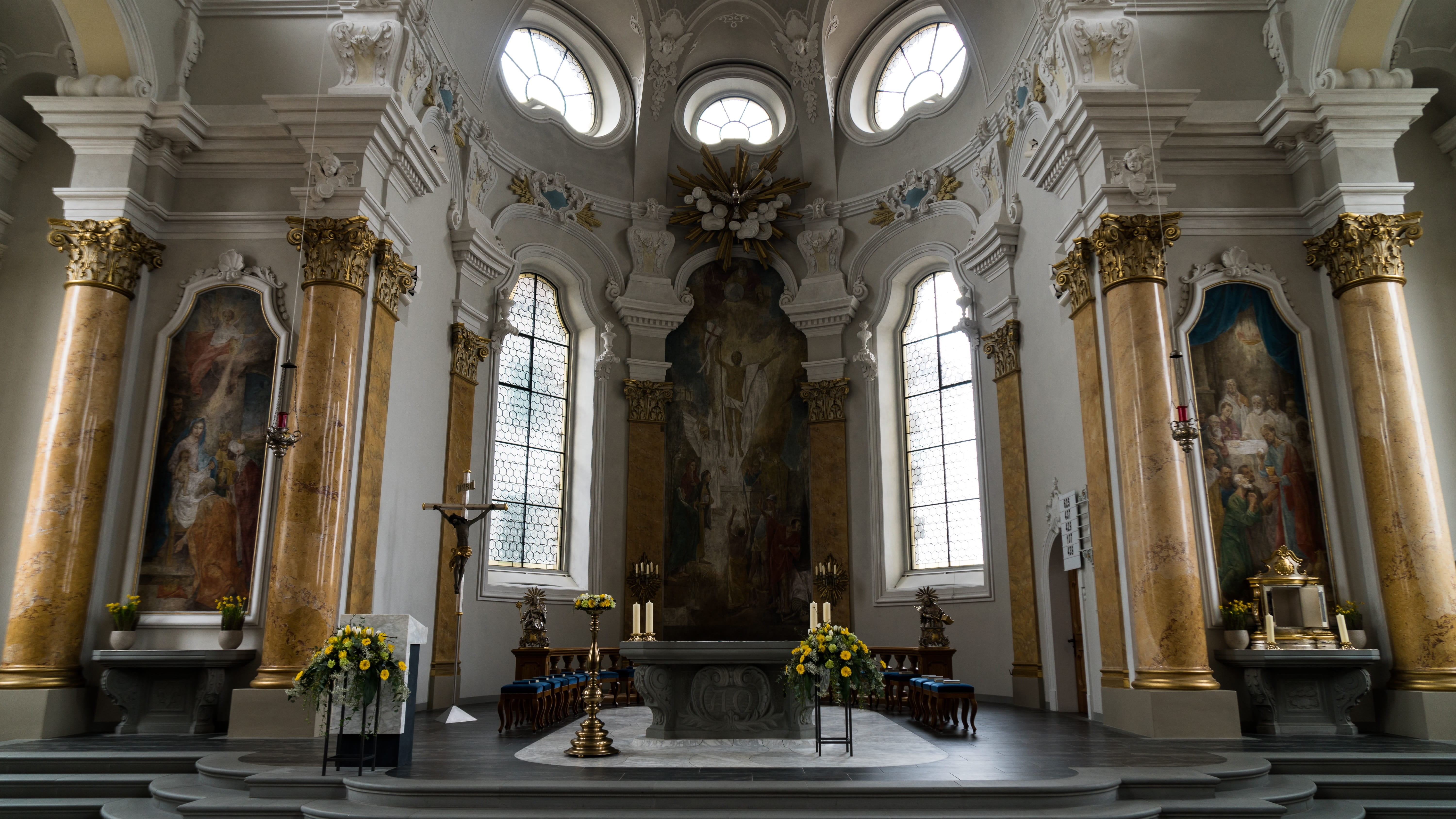 thoughtful, s, columnar, no people, window, photography, rest, ceiling, switzerland, altar, building, history, indoors, ornament, church jewelry, travel destinations, HD Wallpaper