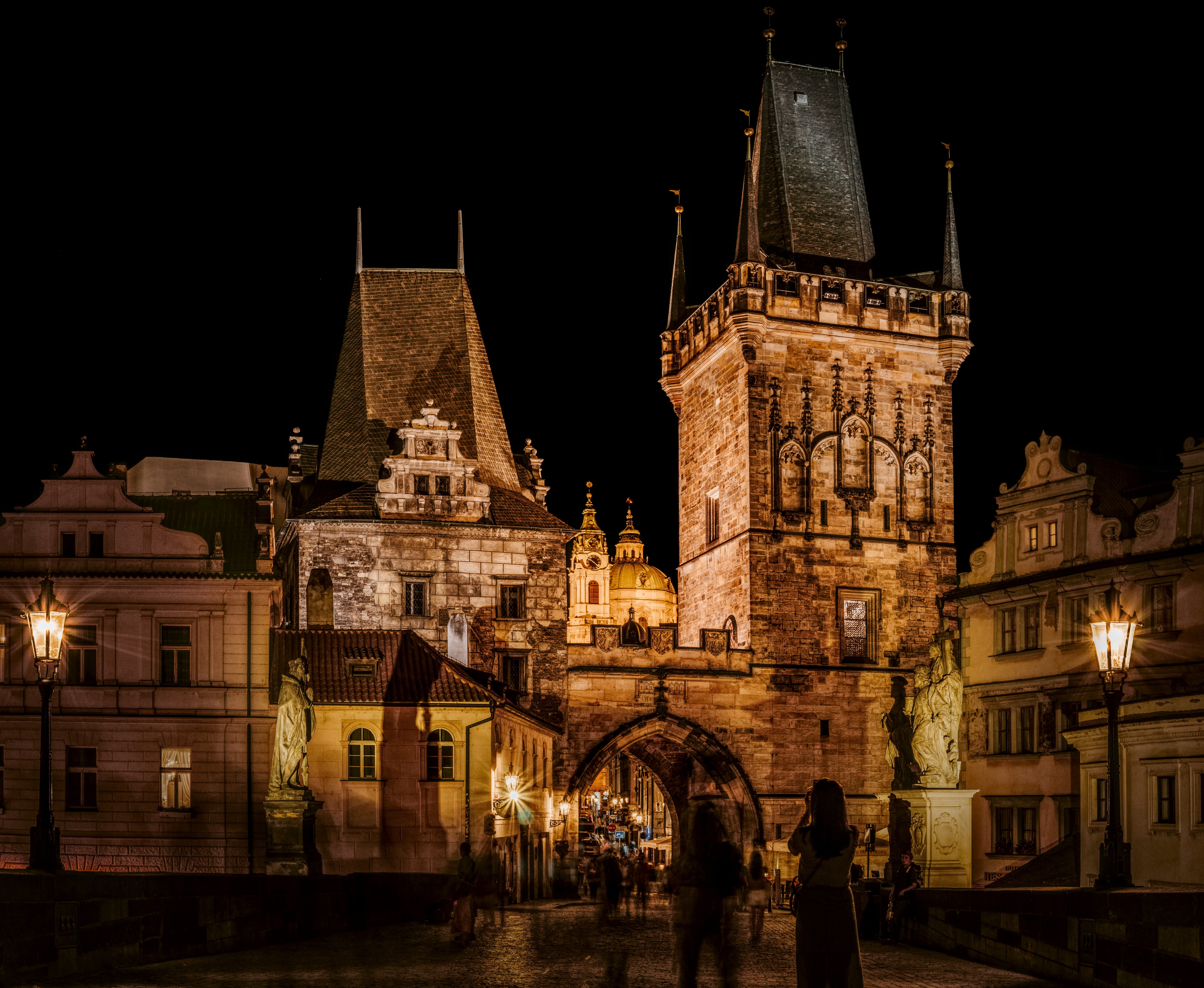 tower, gray, tourism, building, exterior, dark, travel Destinations, nostalgium, castle, people, old, antic, turned, cityscape, architecture, person, wall, HD Wallpaper