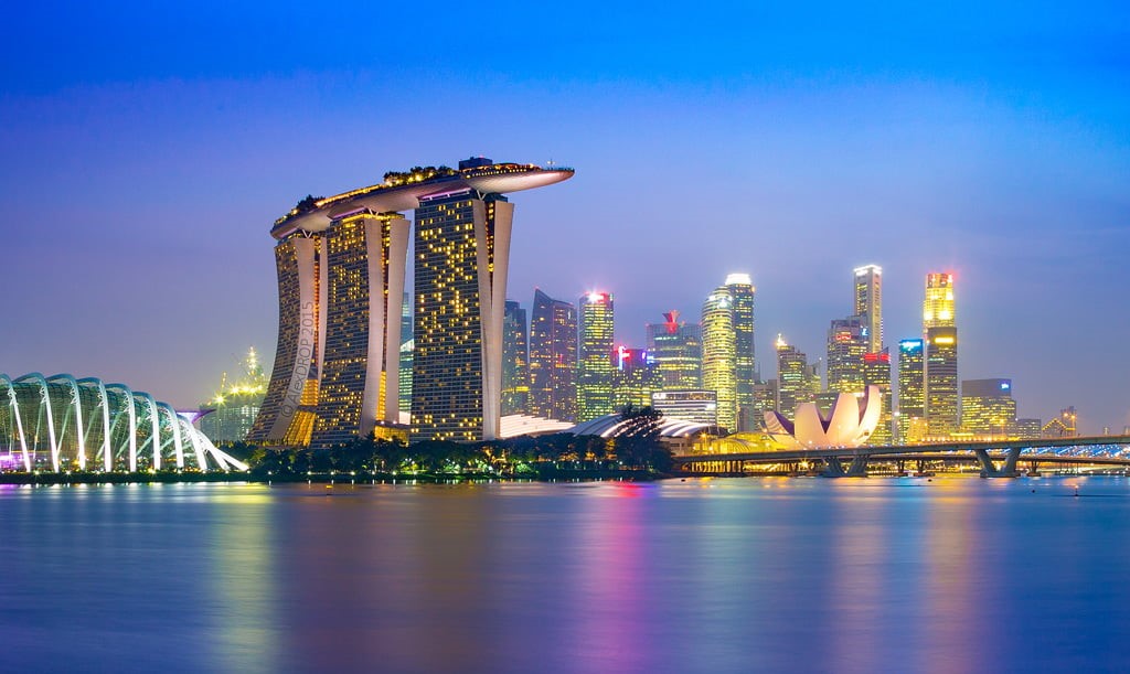 light  night, water, urban Scene, Singapore, urban Skyline, Canon 6D, blue hour, photo, river, postcard, EF, modern, daytime, skyscraper, colour, MG, dusk, HD Wallpaper