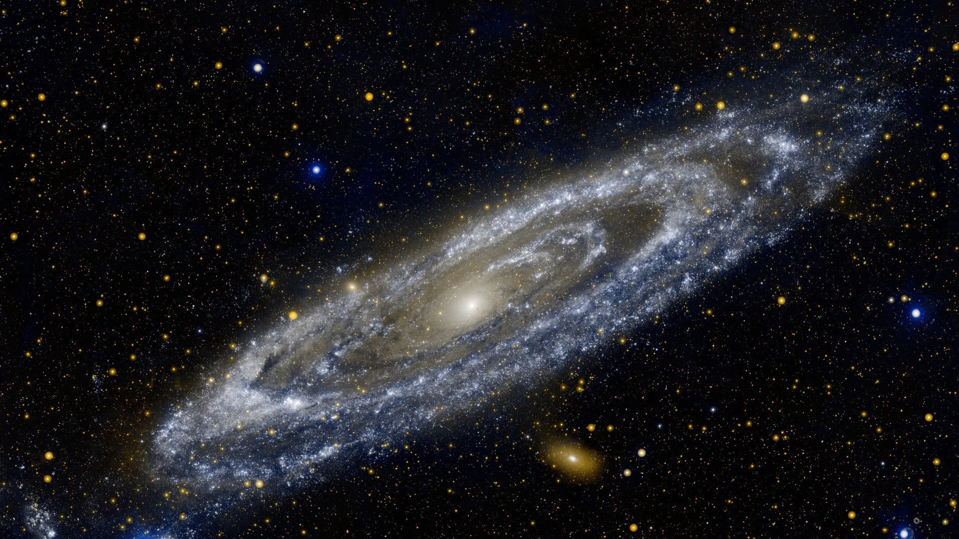 evolution, galaxy, constellation, space exploration, outdoors, star - space, 1080P, stars, astronomy, mystery, majestic, Messier 31, spiral, illuminated, HD Wallpaper
