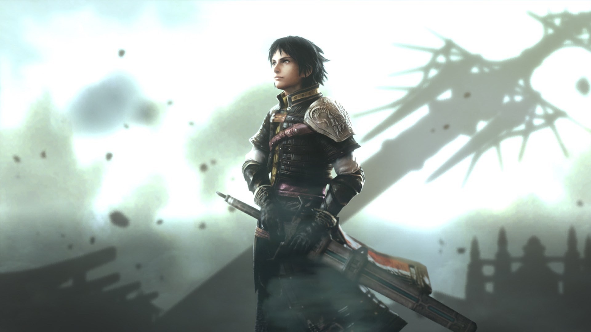 beautiful woman, gun, aggression, serious, young women, portrait, hairstyle, architecture, weapon, holding, three quarter length, government, the last remnant, HD Wallpaper