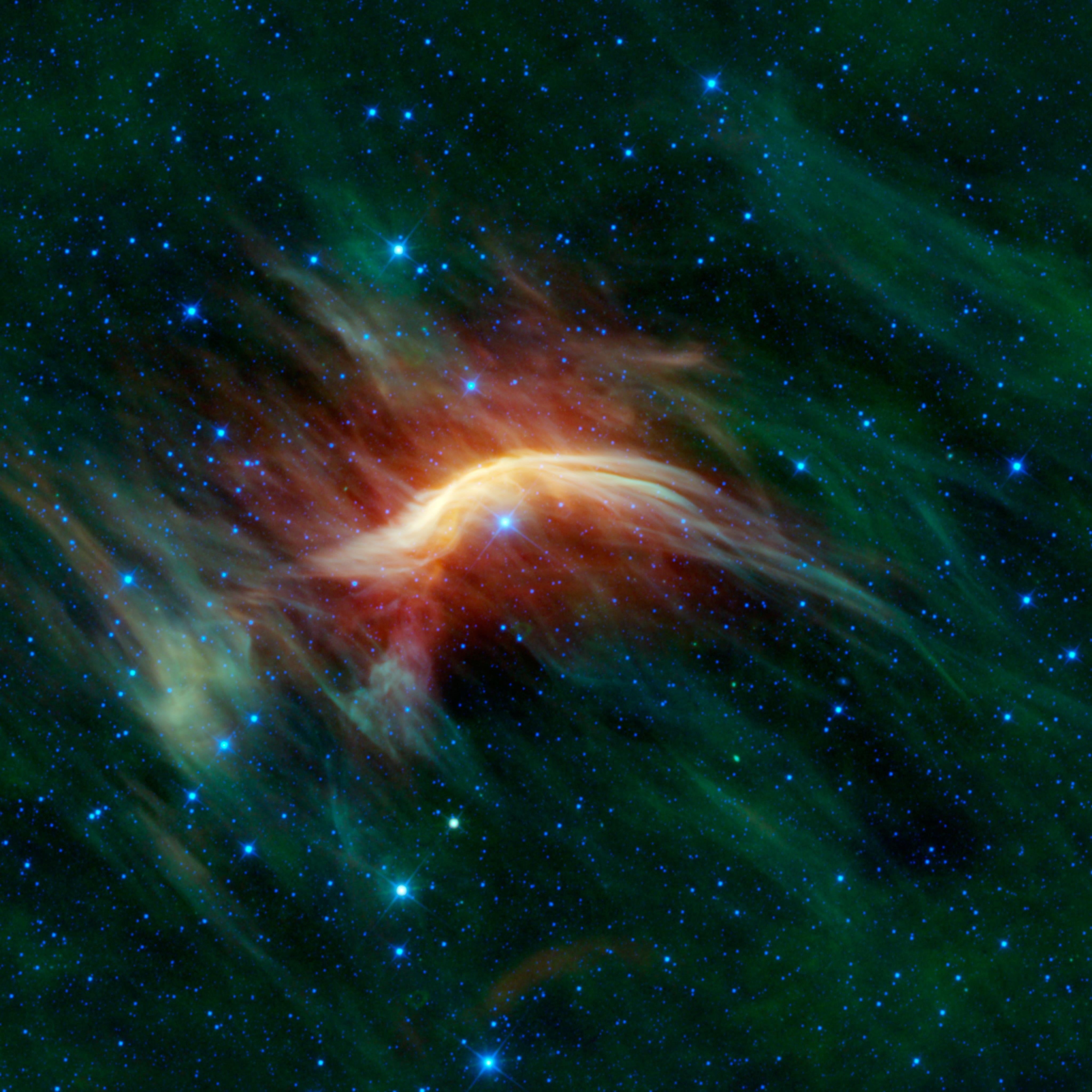 interstellar bugenwelle, green, constellation, star - space, beauty in nature, zeta ophiuchi, night sky, cloud - sky, outdoors, all, stellar wind, starry sky, Phone HD Wallpaper