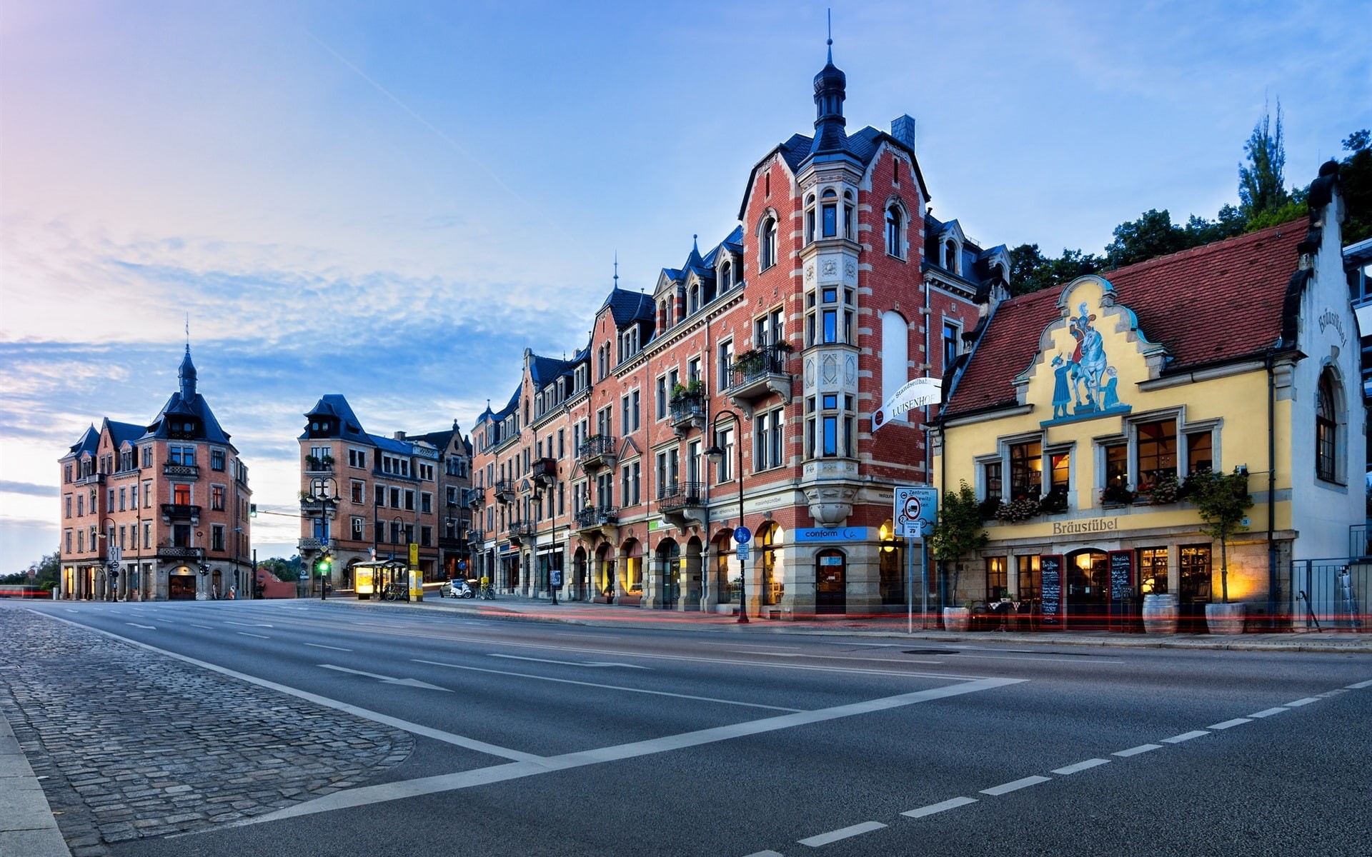 1080P, Restaurant, City, Morning, Germany, Dresden, Coffee, Road, Shop, HD Wallpaper