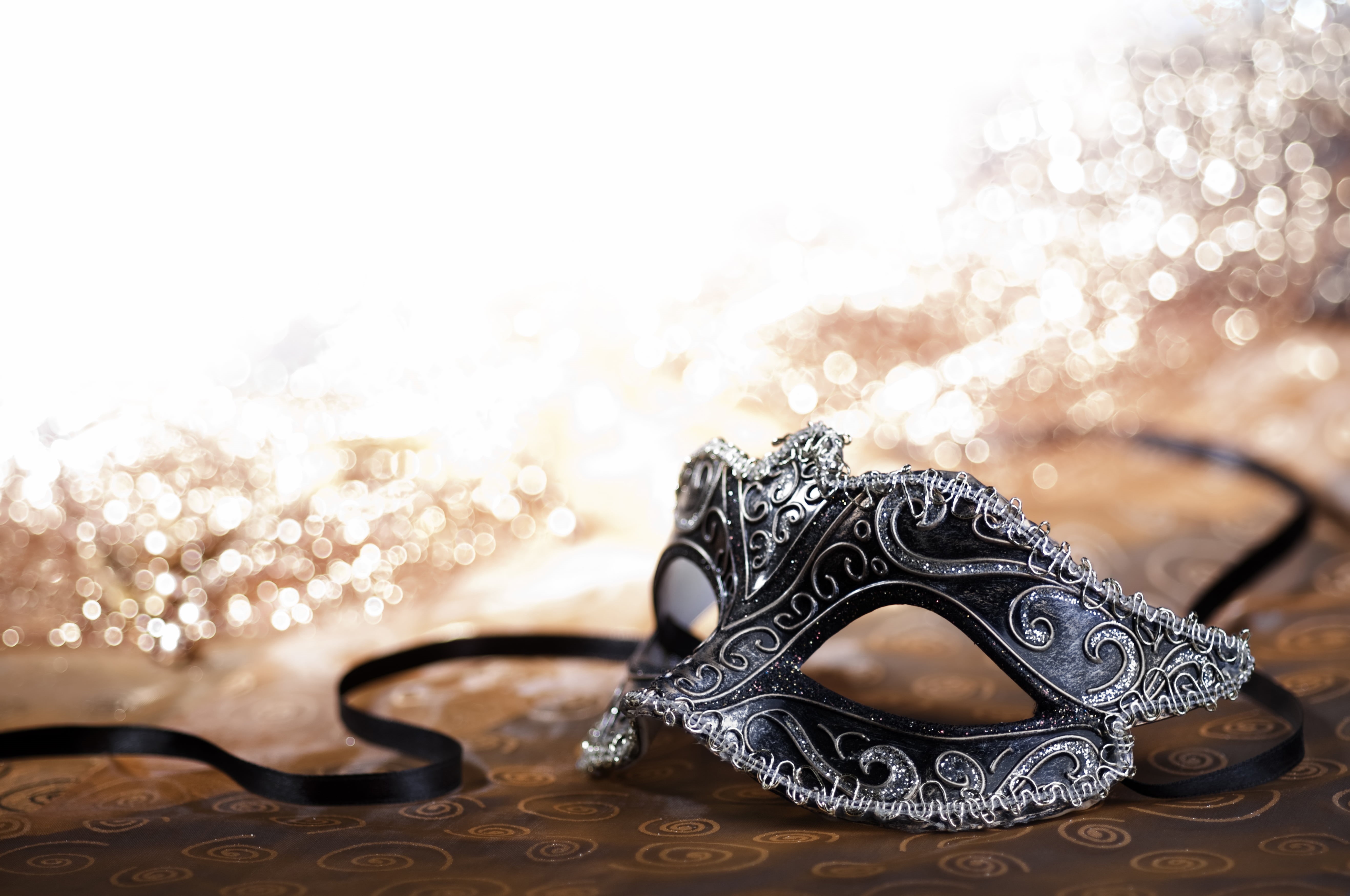 accessory, gold Colored, mask, elegance, art and craft, mask - Disguise, cultures, glamour, 5K, backgrounds, still life, black, costume, disguise, personal Accessory, HD Wallpaper