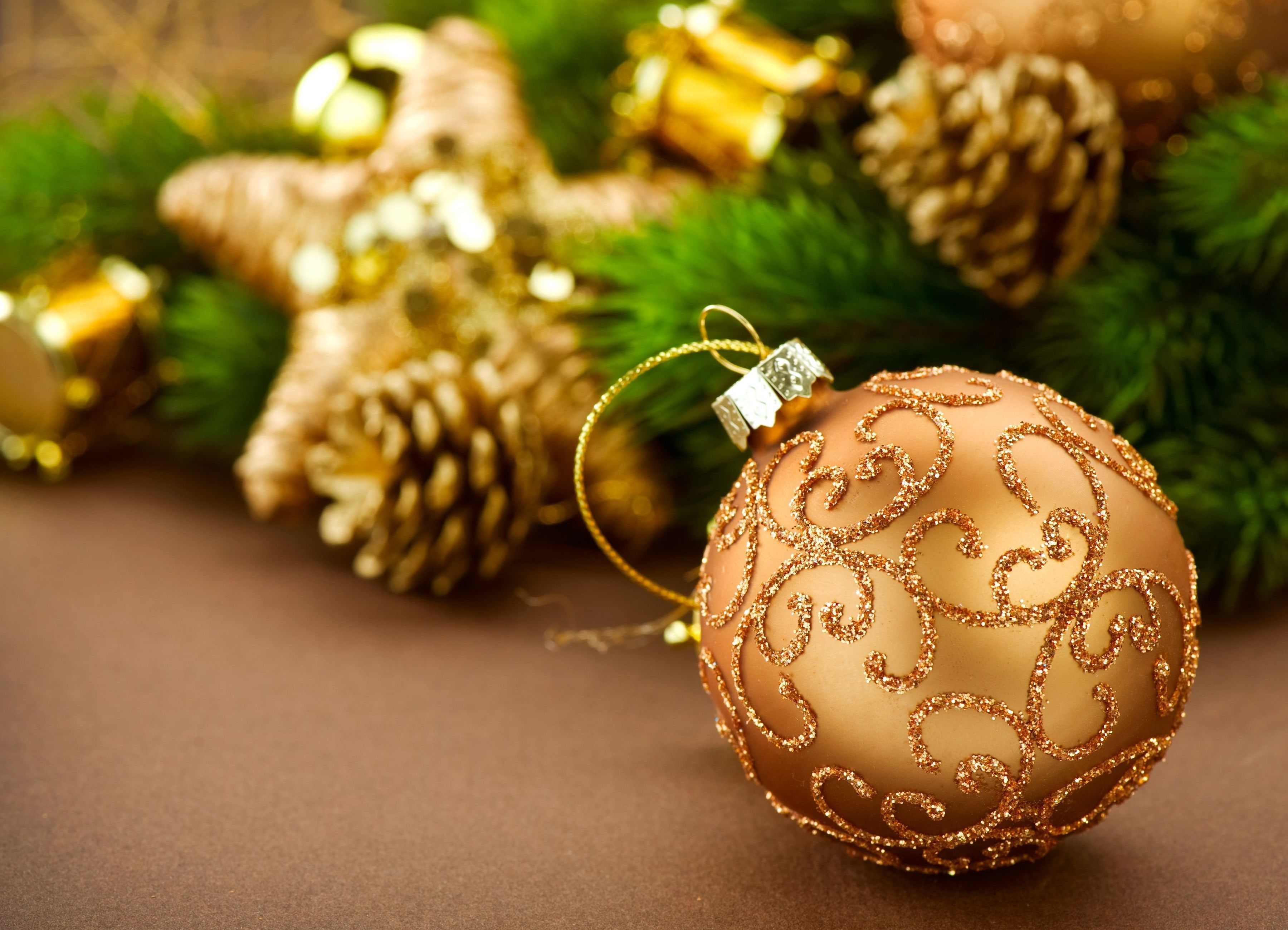gold, full screen, decoration, yellow, sequins, blur, close-up, bumps, no people, background, bauble, chrismas, toys, celebration, holiday, ornate, gold colored, HD Wallpaper