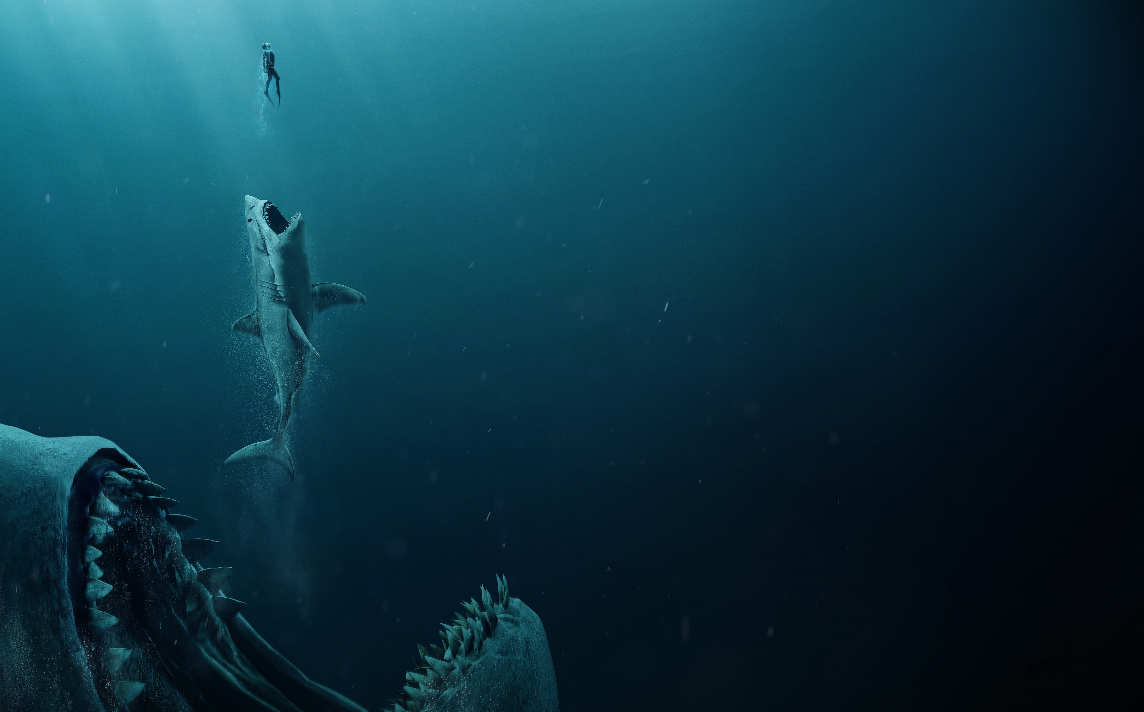The Meg, 4K, Action, Sci-Fi, Horror, 4K, 2018, HD Wallpaper