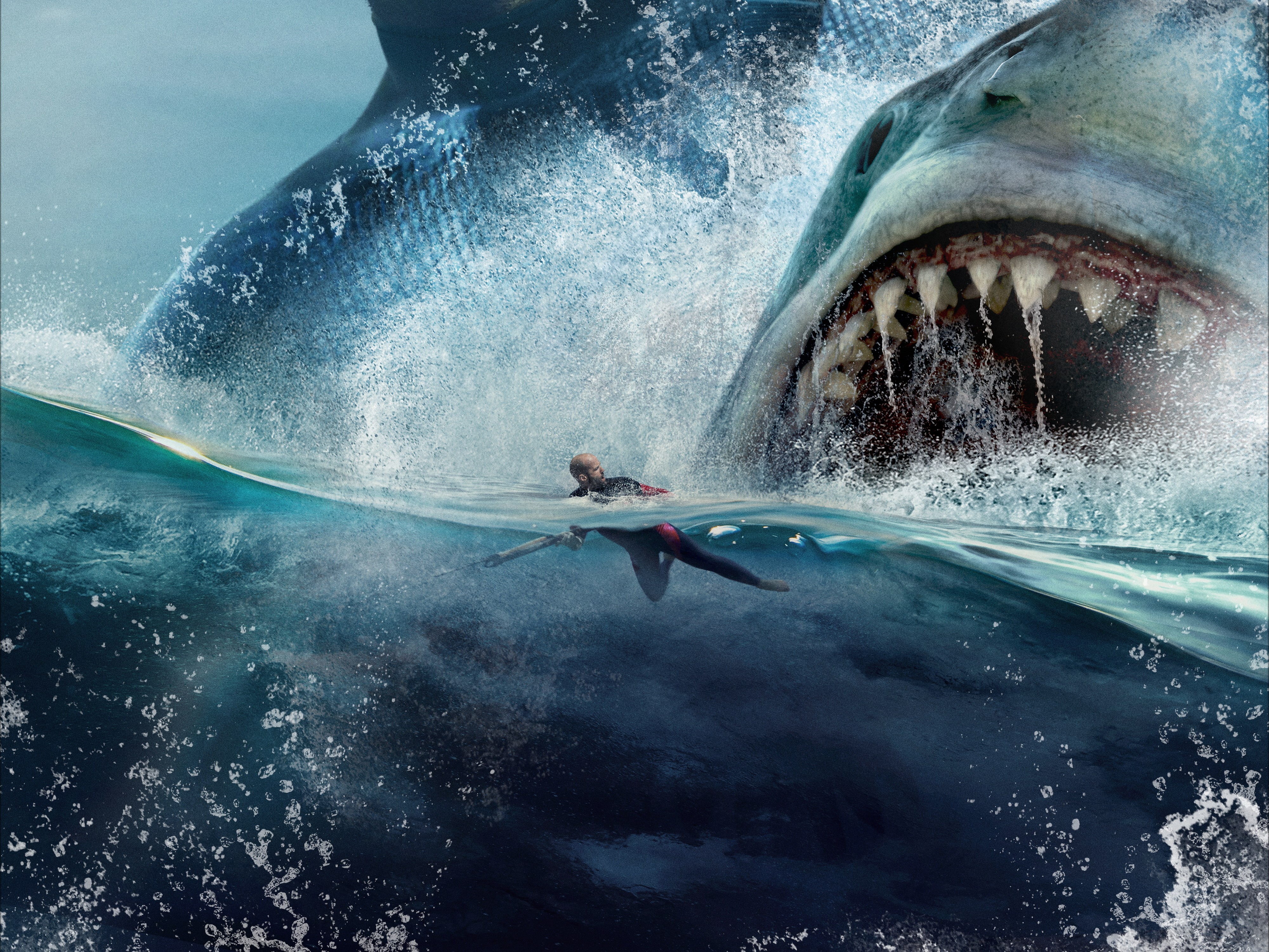4K, The Meg, Sci-Fi, Jason Statham, 2018, Horror, Action, 4K, HD Wallpaper