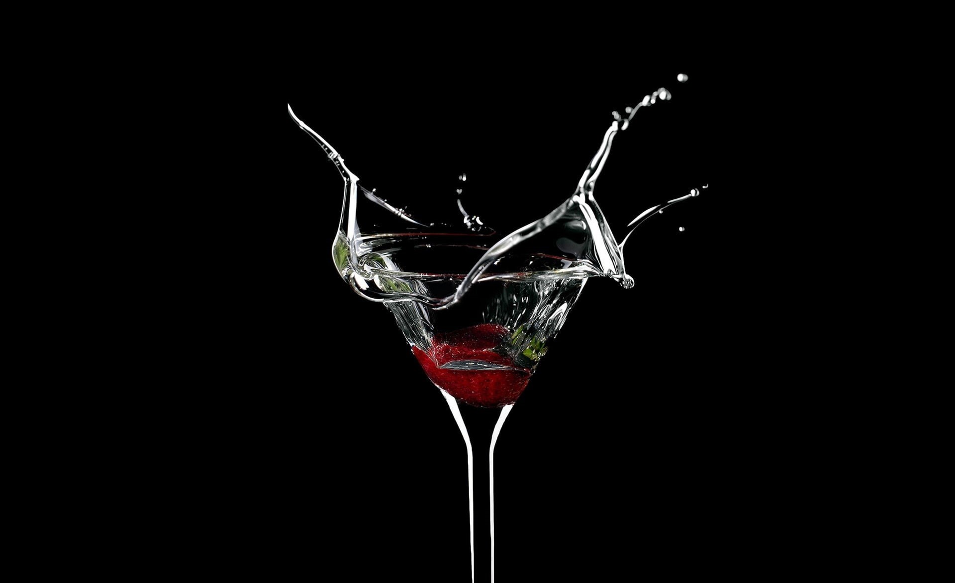 black background, food, cocktail glass, Black, still life, Cute, Food and Drink, refreshment, splashing, Glass, Splash, freshness, drop, drink, indoors, HD Wallpaper