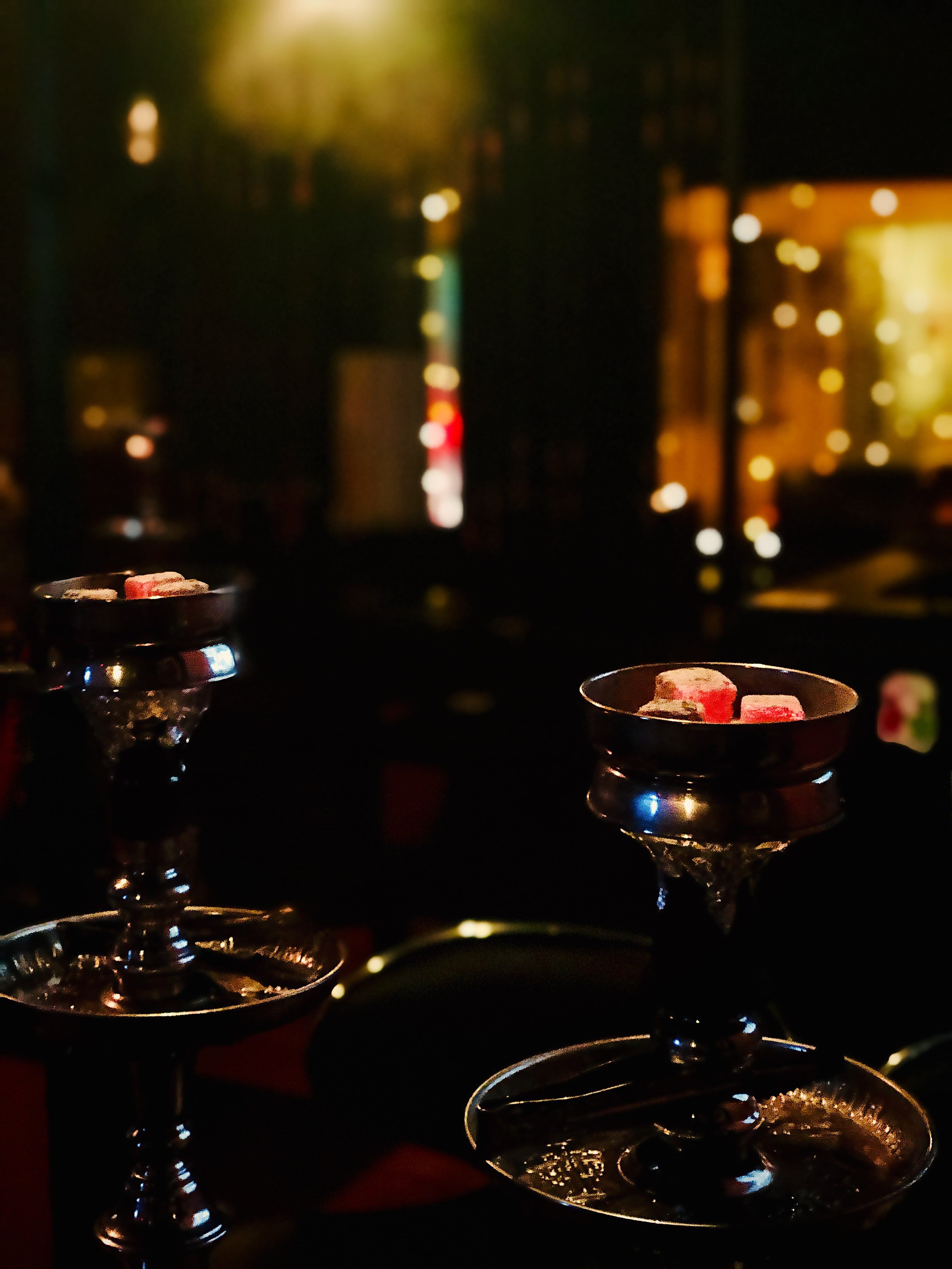 night club, food and drink, burning, pub, freshness, night life, cocktail, close-up, candle, lighting, illuminated, club, indoors, couch, restaurant, no people, Phone HD Wallpaper