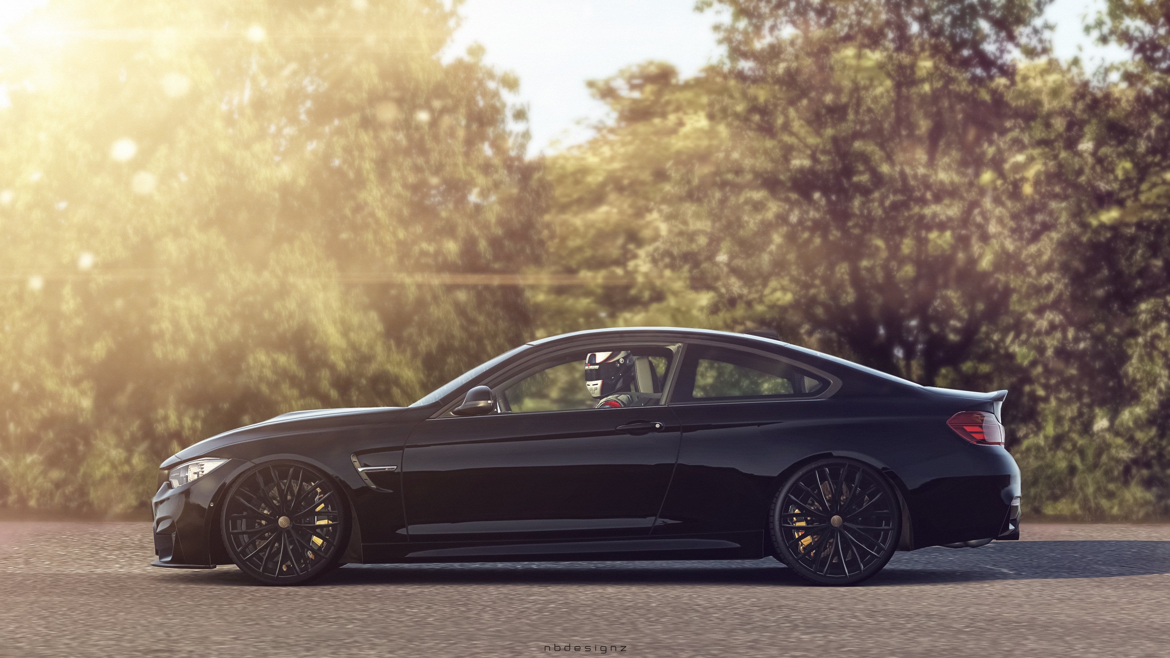 childhood, road, vehicle, sunlight, transportation, motor vehicle, sunset, black, luxury, nature, mode of transportation, Gran Turismo 6, day, tree, wheel, HD Wallpaper