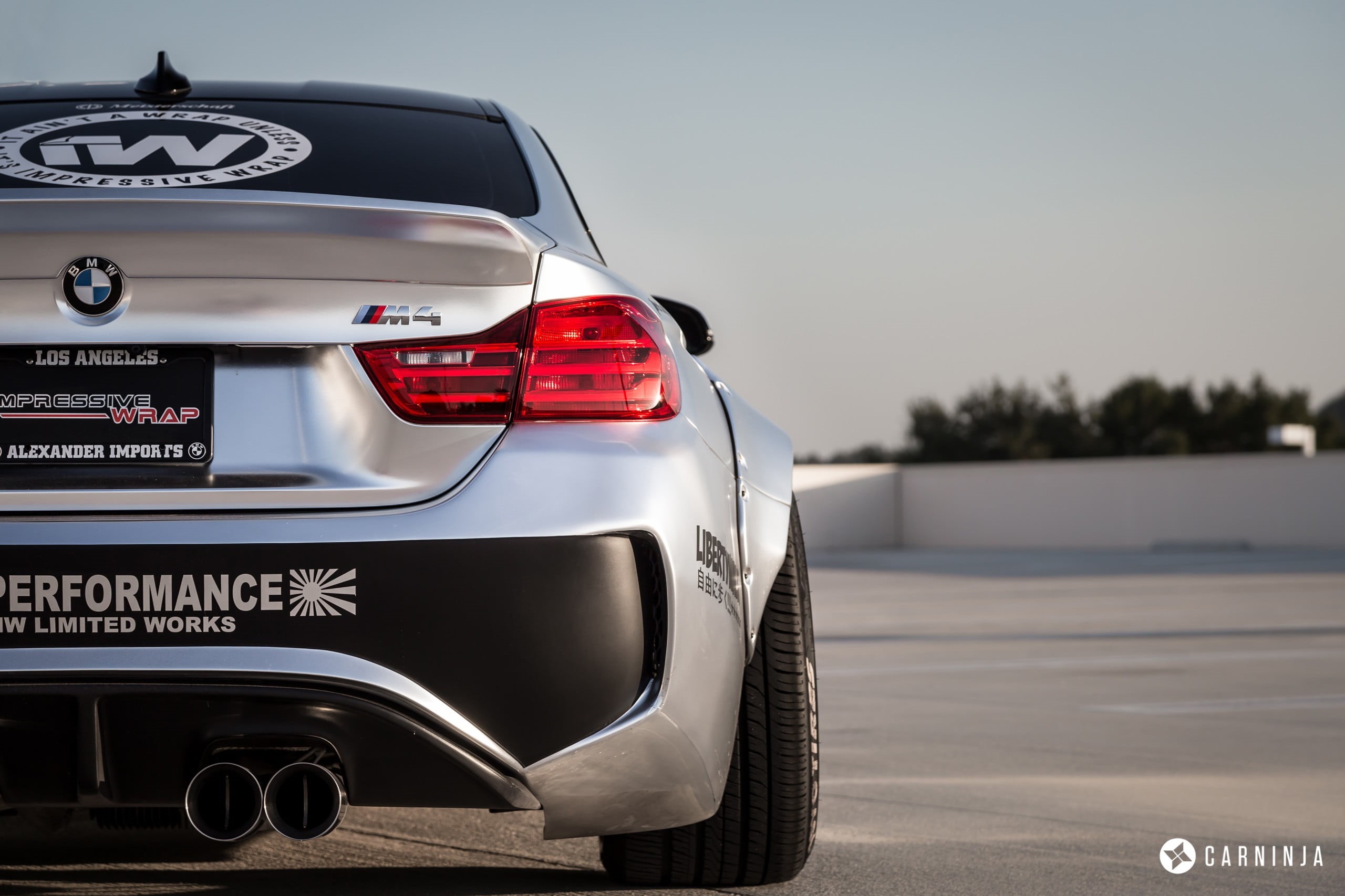 Carninja, motor vehicle, western script, LB Works, land vehicle, number, LB Performance, day, text, nature, silver colored, BMW M4 Coupe, selective focus, HD Wallpaper