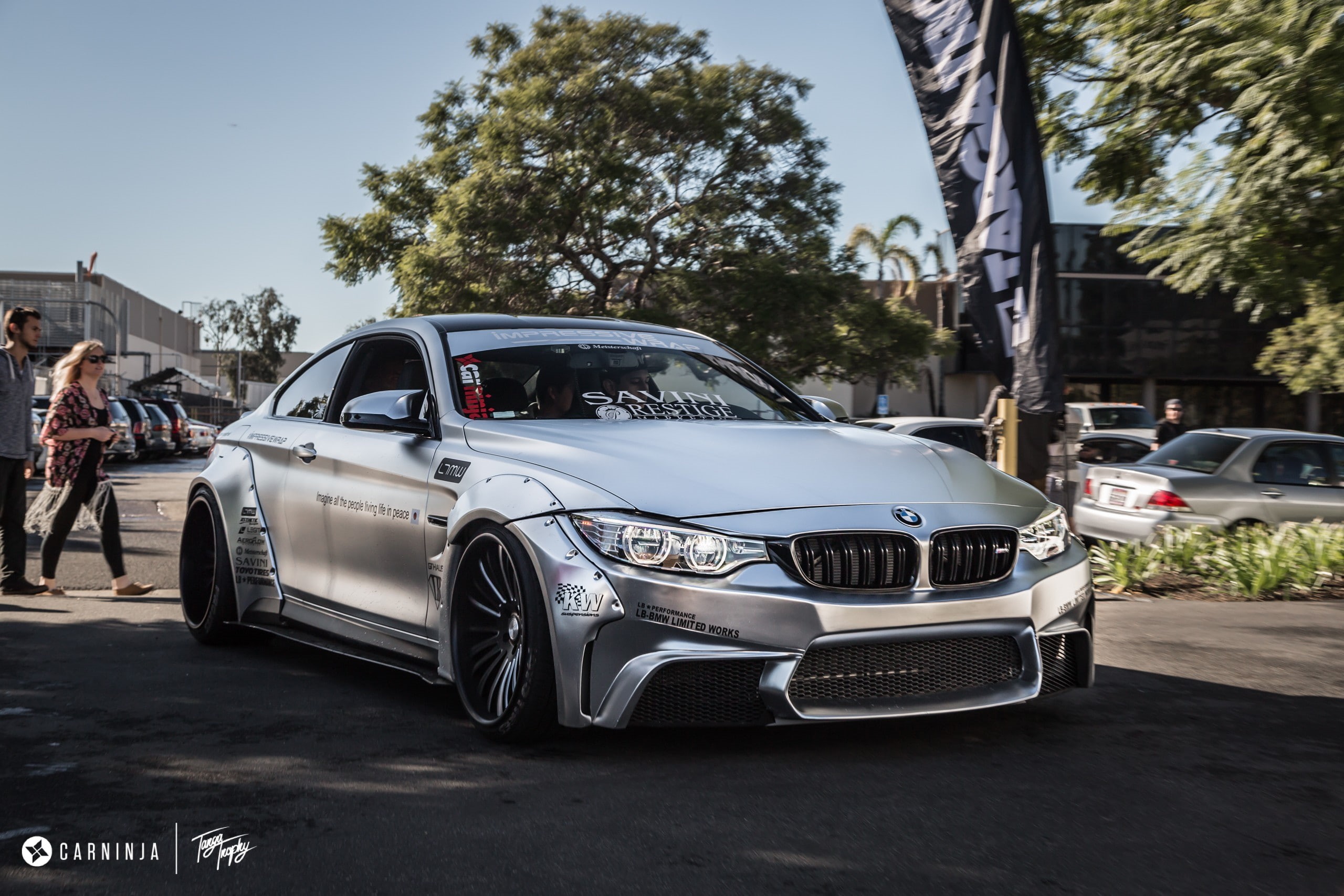 nature, low, stationary, city, silver colored, luxury, transportation, vintage car, tree, land vehicle, BMW M4 Coupe, 2K, LB Works, car, Vossen, sunset, HD Wallpaper