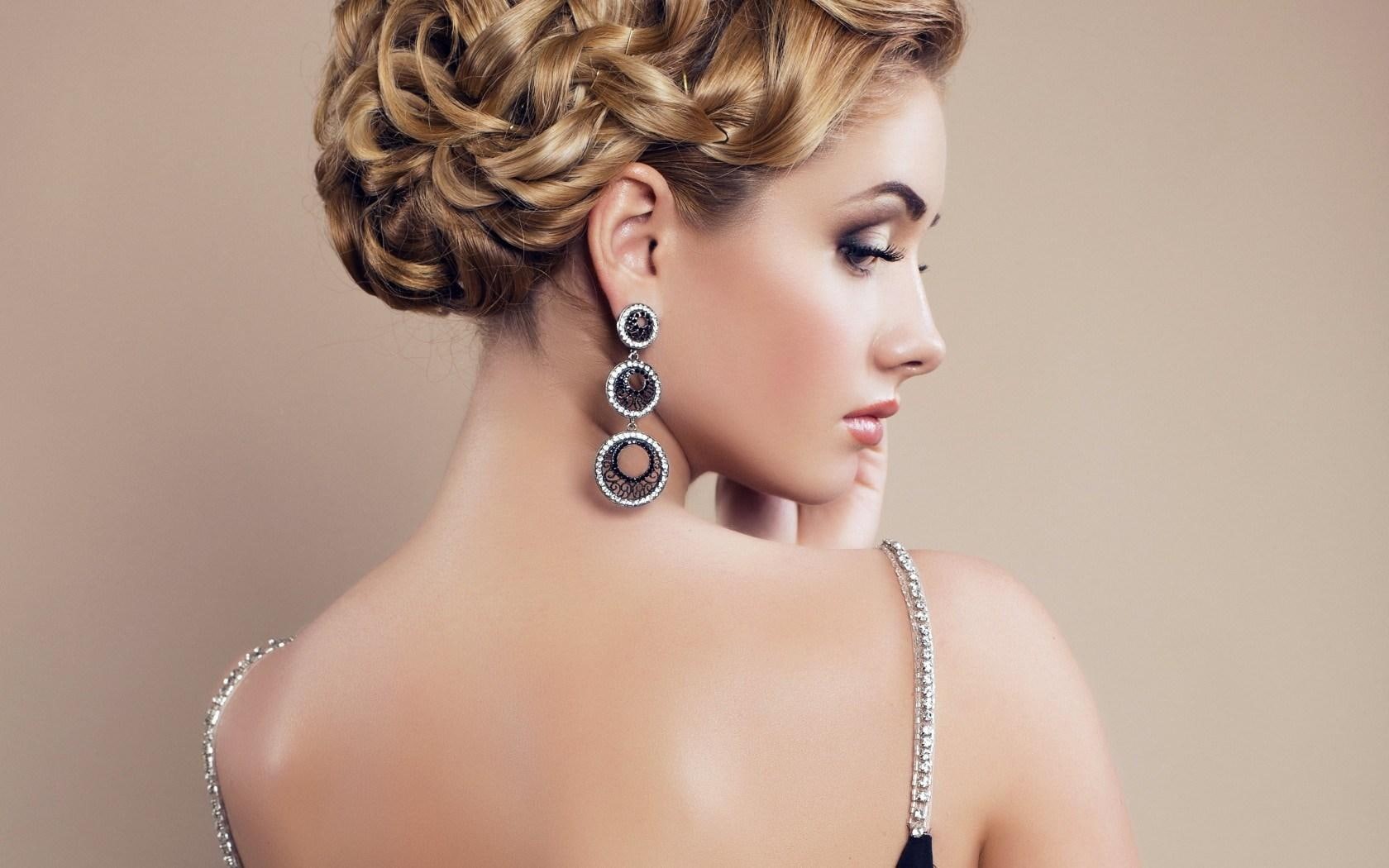 720P, makeup, woman, jewelry, earrings, HD Wallpaper