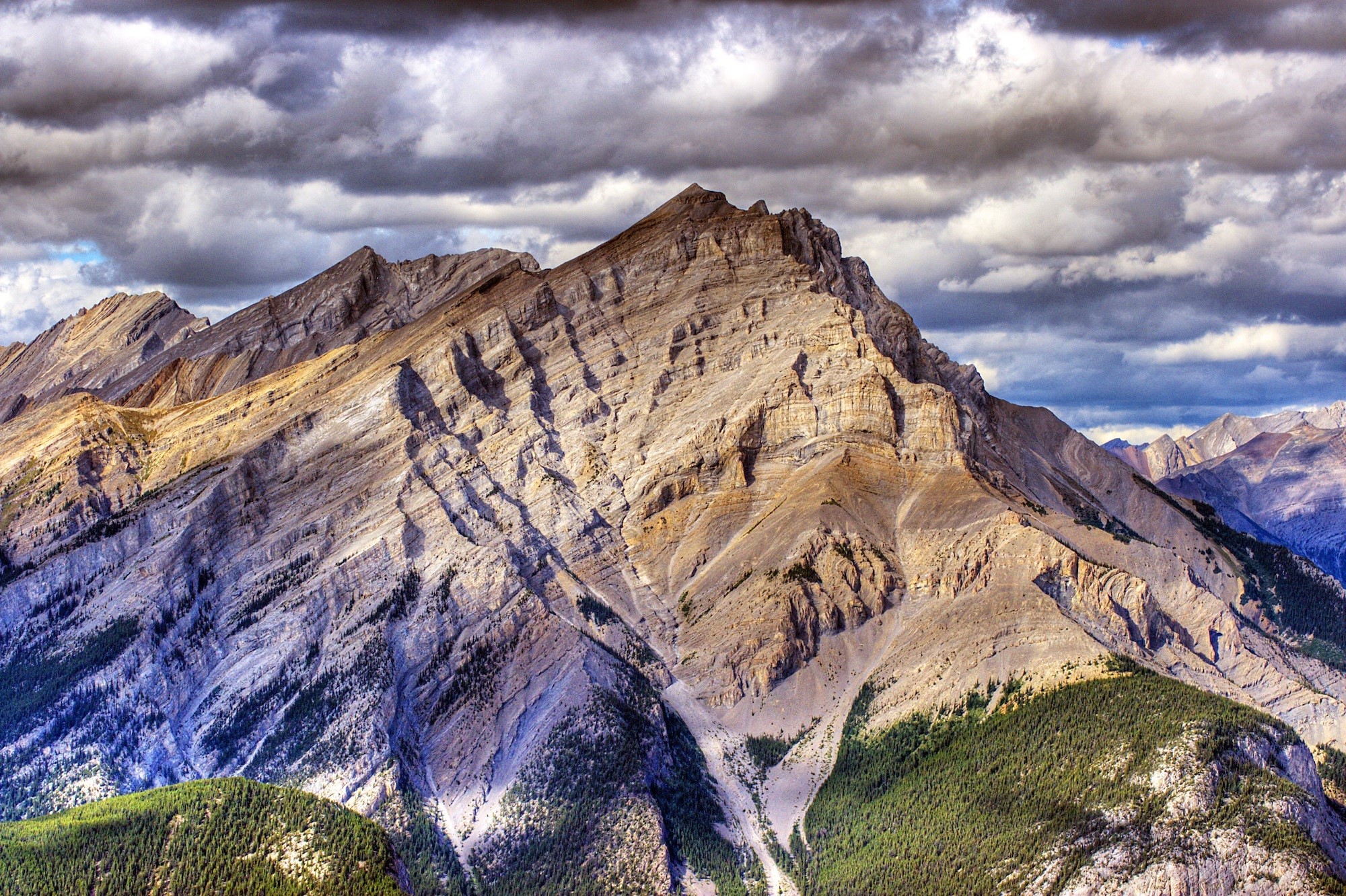 mountain Peak, travel, beauty in nature, mountain, snow, layers, weather, eroded, cloud - sky, clouds, view, stone, brown, non-urban scene, landscape, summit, HD Wallpaper