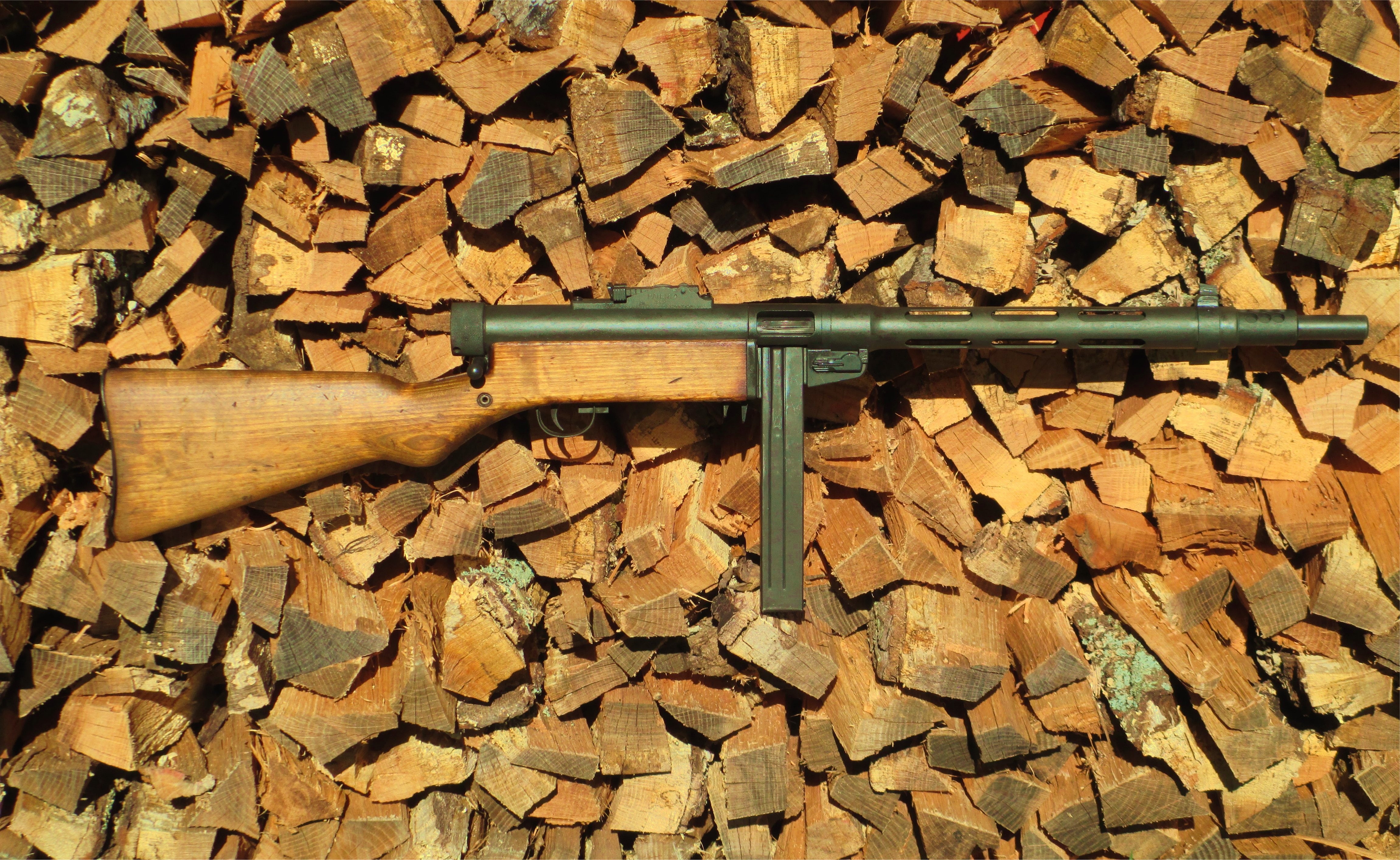 The gun, Suomi M31, 4K, background, weapons, HD Wallpaper