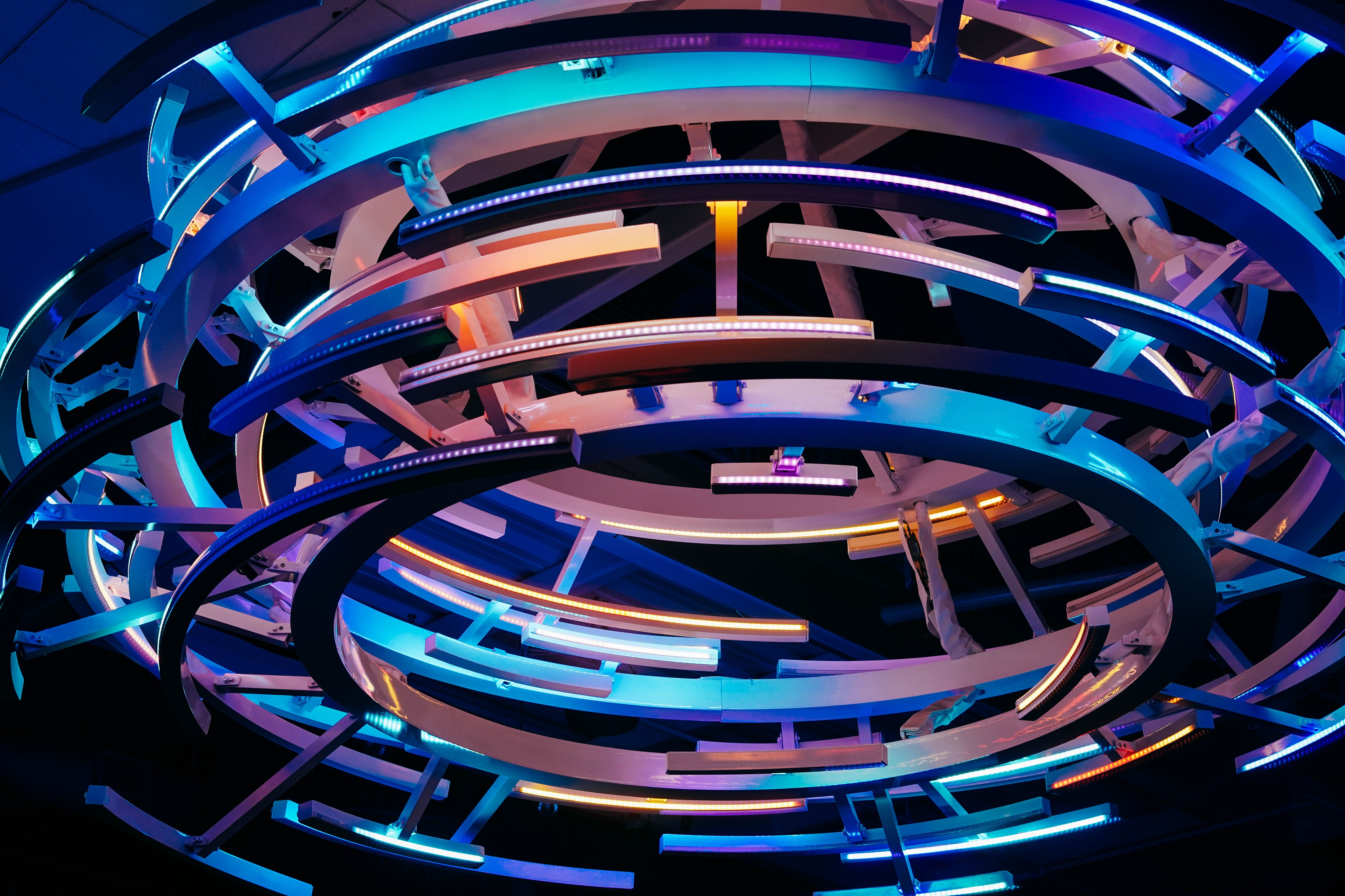 purple, lighting, art, built structure, close-up, art and craft, shape, design, bike, bicycle, ornament, multi colored, no people, circle, transportation, HD Wallpaper