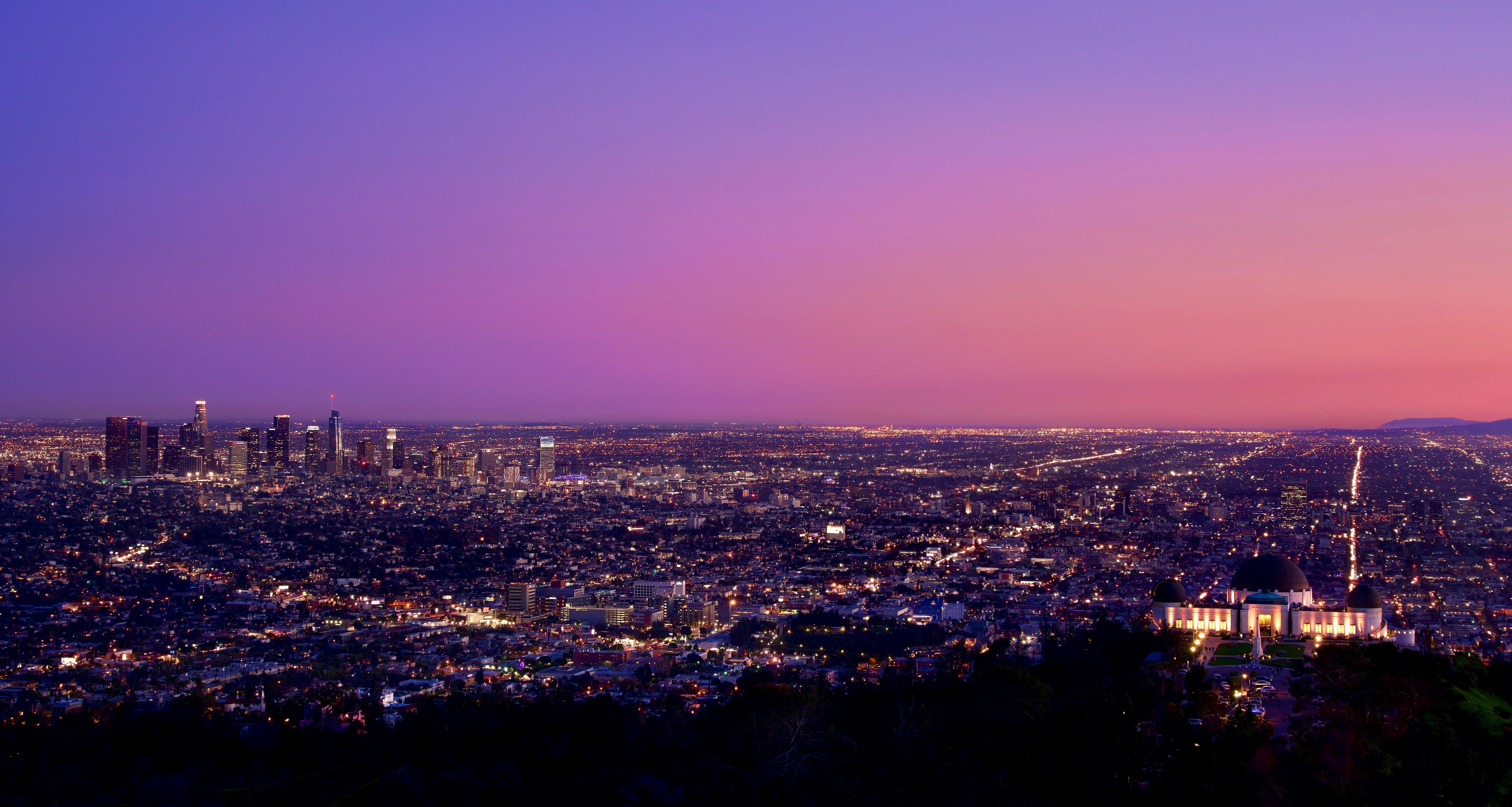 night city, united states, city lights, 8K, los angeles, night, HD Wallpaper