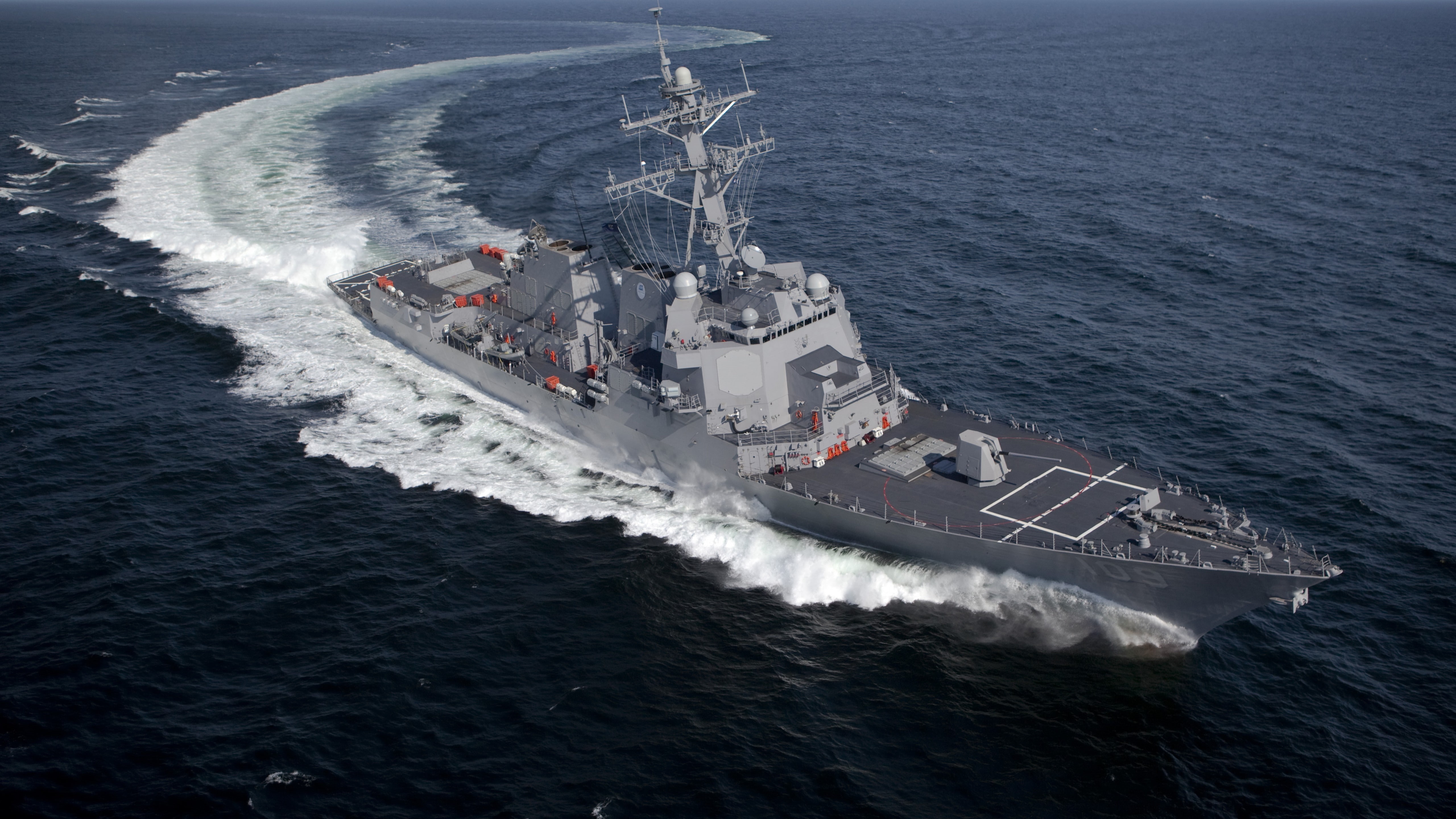 U.S. Navy, DDG-109, maneuver, body, water, destroyer, battleship, sea, 5K, USS Jason Dunham, Arleigh Burke-class, HD Wallpaper