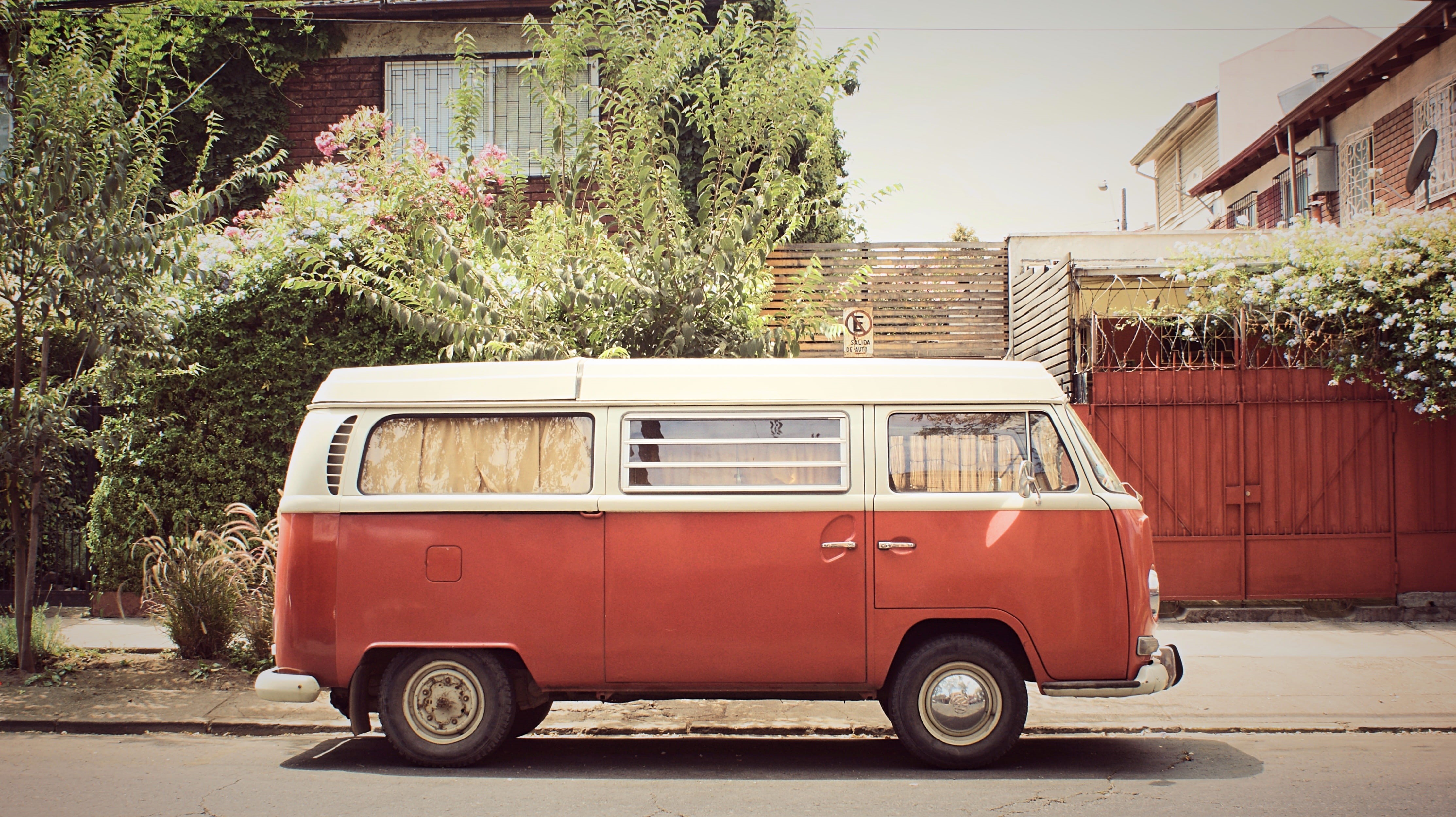 red, nostalgia, south america, camping, nature, summer, volkswagen, transportation, plant, vw, auto, vintage, built structure, camper, travel, bus, outdoors, HD Wallpaper