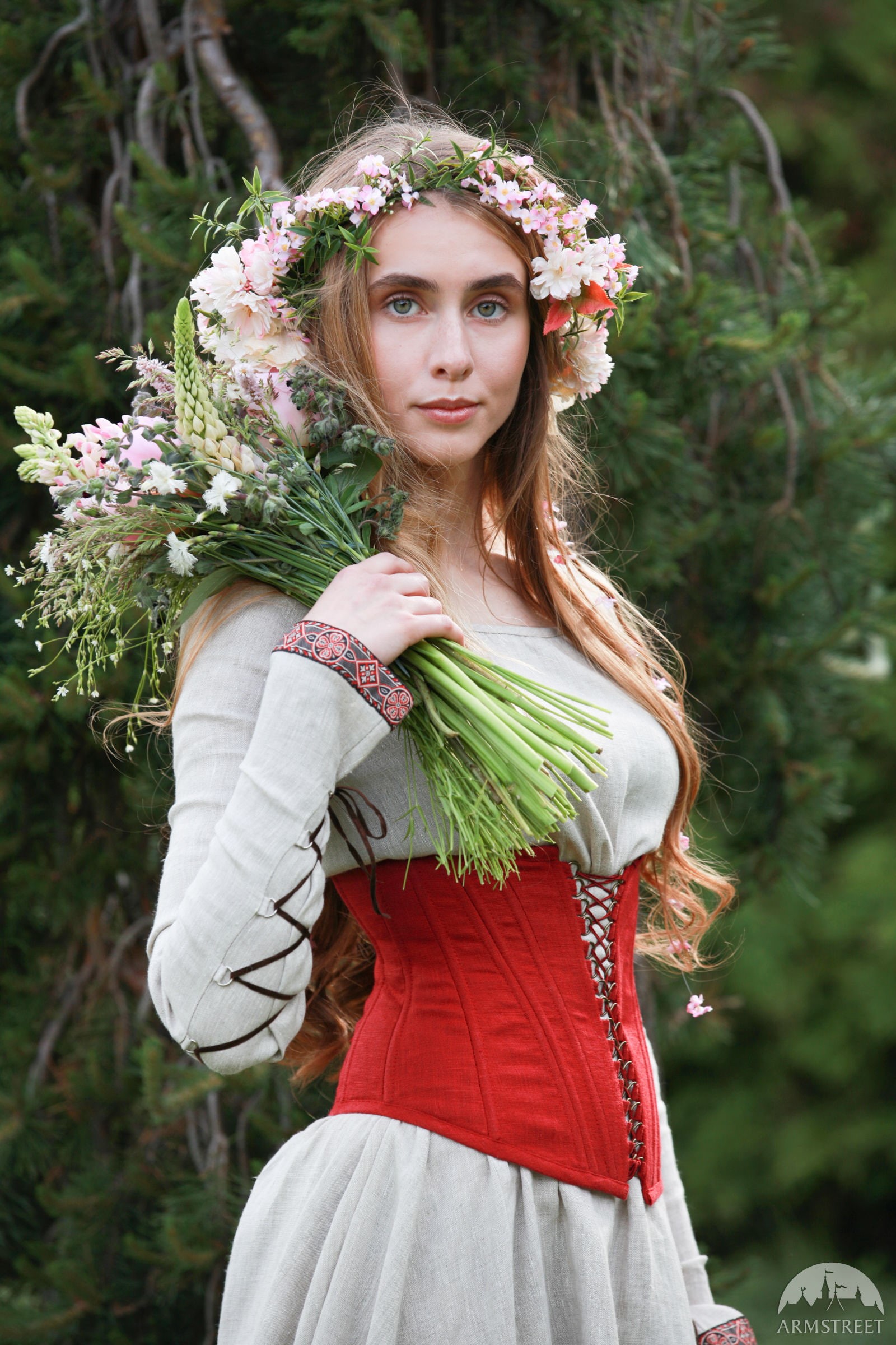 long hair, beautiful people, women outdoors, Armstreet, flower arrangement, outdoors, flower in hair, flowers, women, fashion, flowering plant, hippie, Phone HD Wallpaper