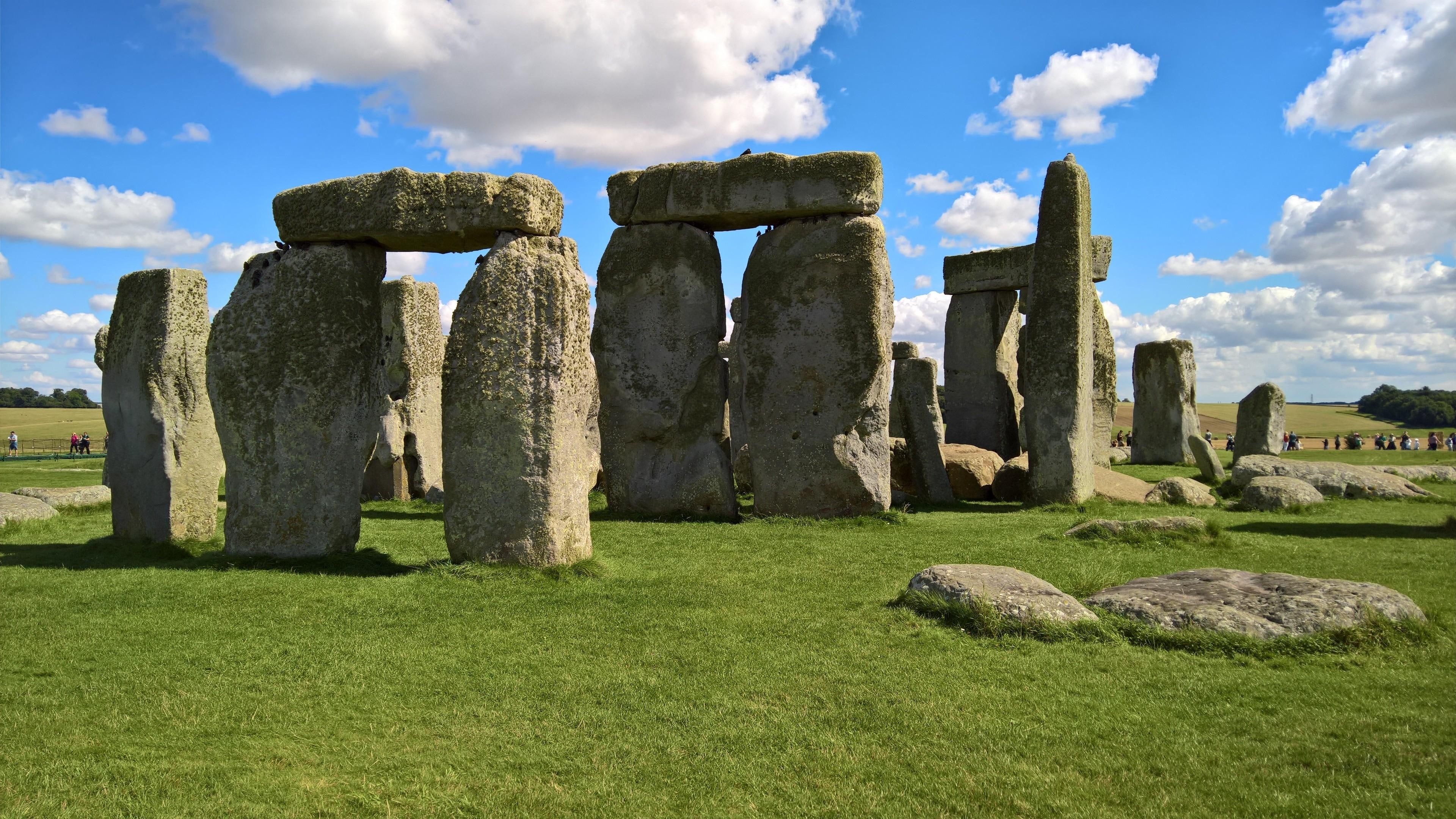 united kingdom, tourist attraction, fluffy, tourism, cloud, 4K, clouds, stones, mystic, fluffy clouds, rocks, historic, ancient, life, england, history, HD Wallpaper