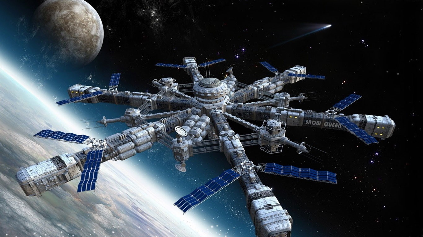 station, concept, concepts, 720P, space, International Space Station, international, outer, aircraft, x, outer space, art, hd, HD Wallpaper