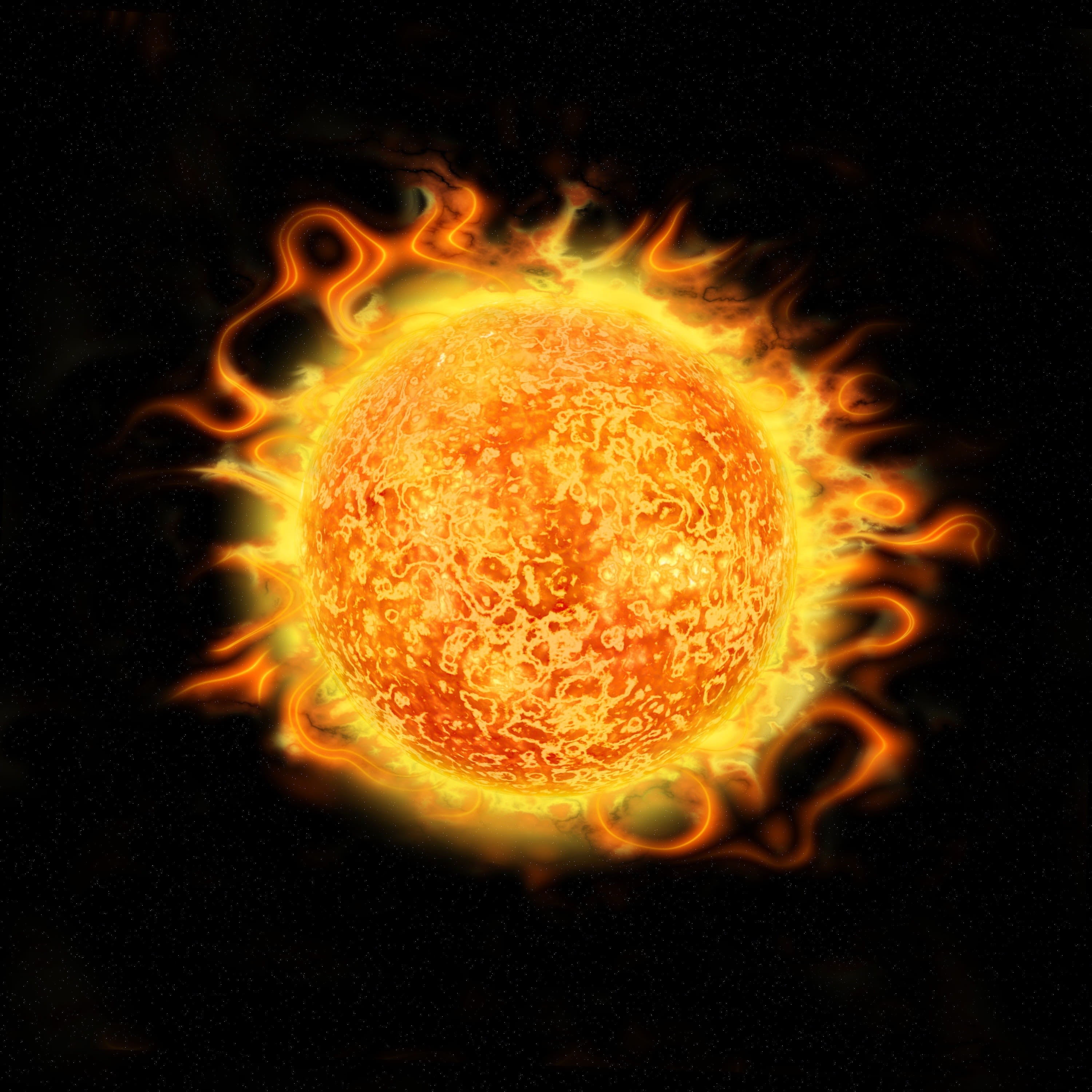hydrogen, nuclear, natural, orbit, sunshine, stars, system, yellow, energy, fire - natural phenomenon, cosmos, sunlight, indoors, science, ball, orange color, Phone HD Wallpaper