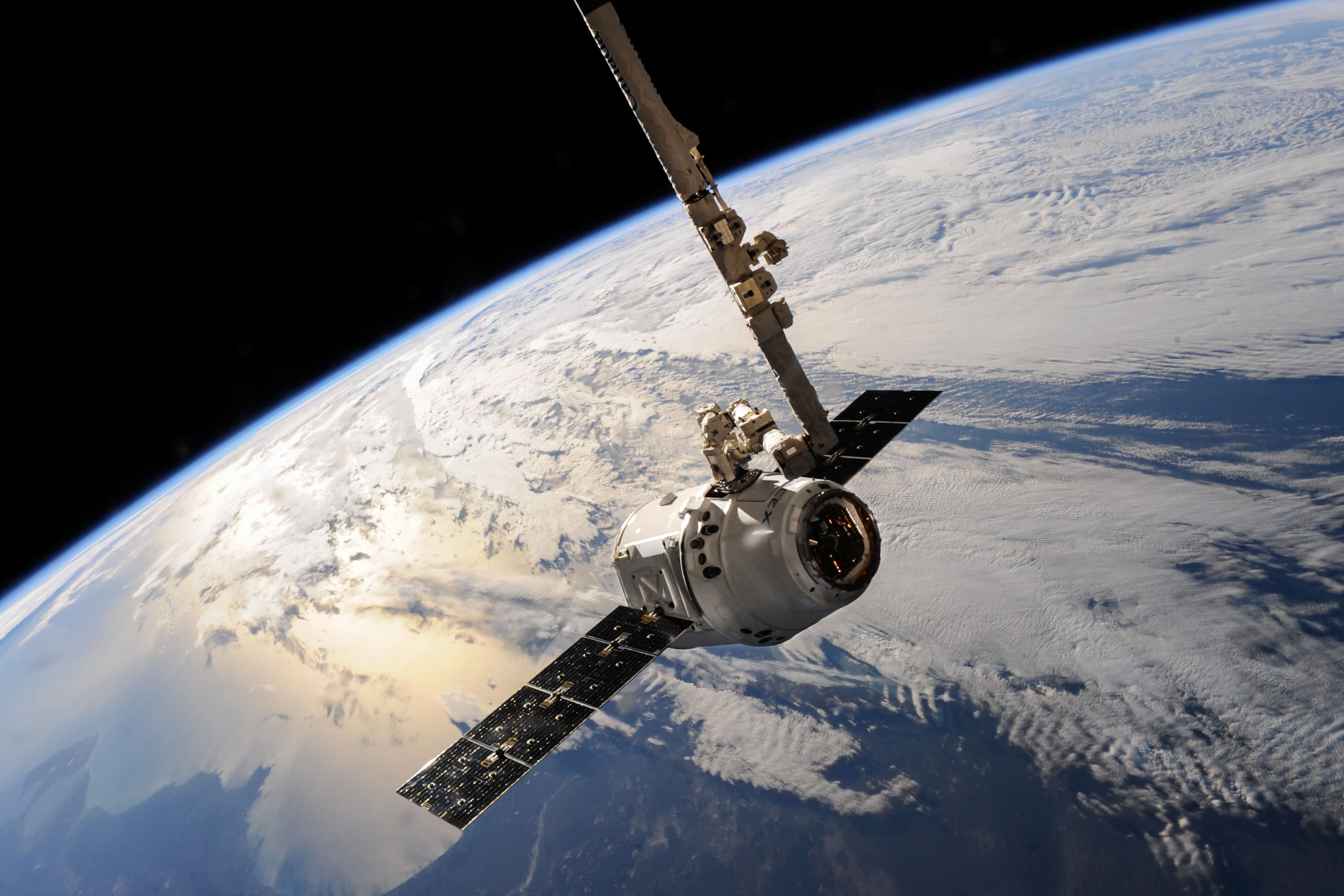 outdoors, no people, aerospace industry, vehicle, nature, travel, mid-air, space, spacecraft, satellite, flight, satellite view, exploration, mode of transportation, HD Wallpaper