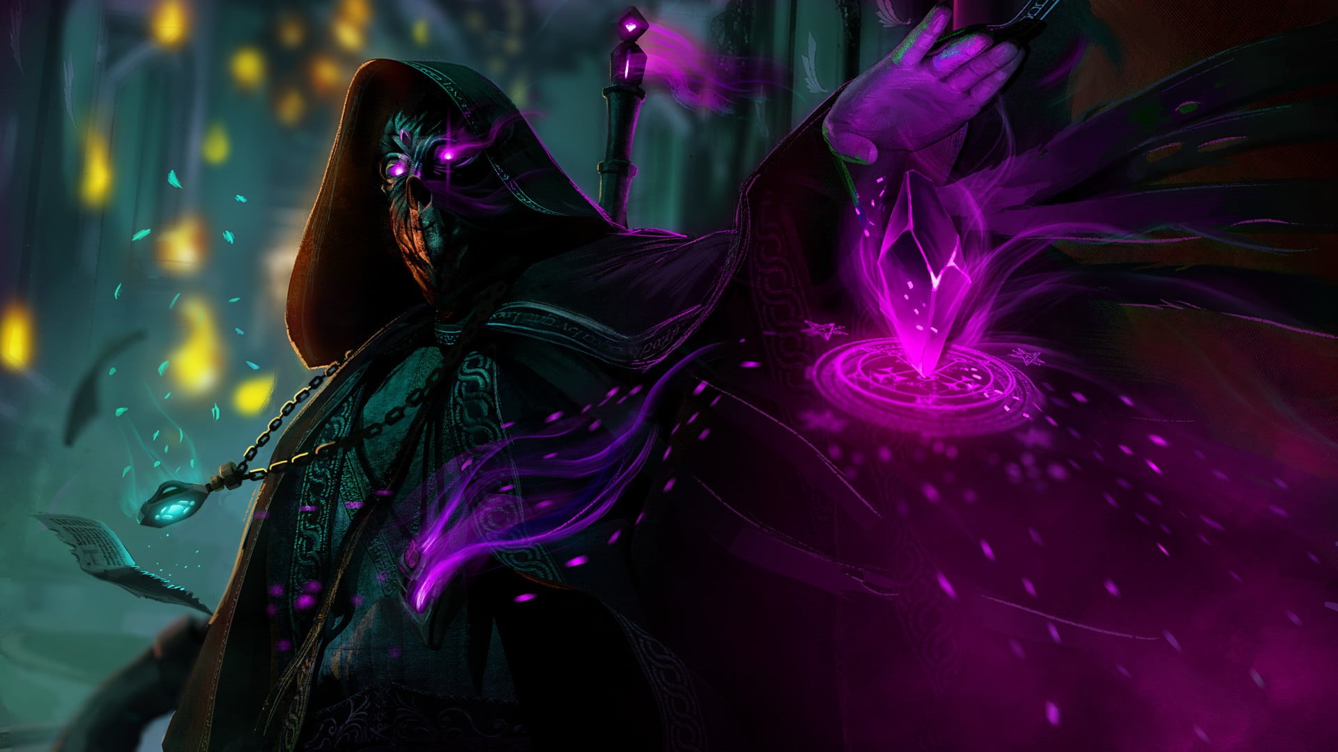 Purple Eyes, Magic, Sorcerer, 1080P, Glowing Eyes, Fantasy, HD Wallpaper