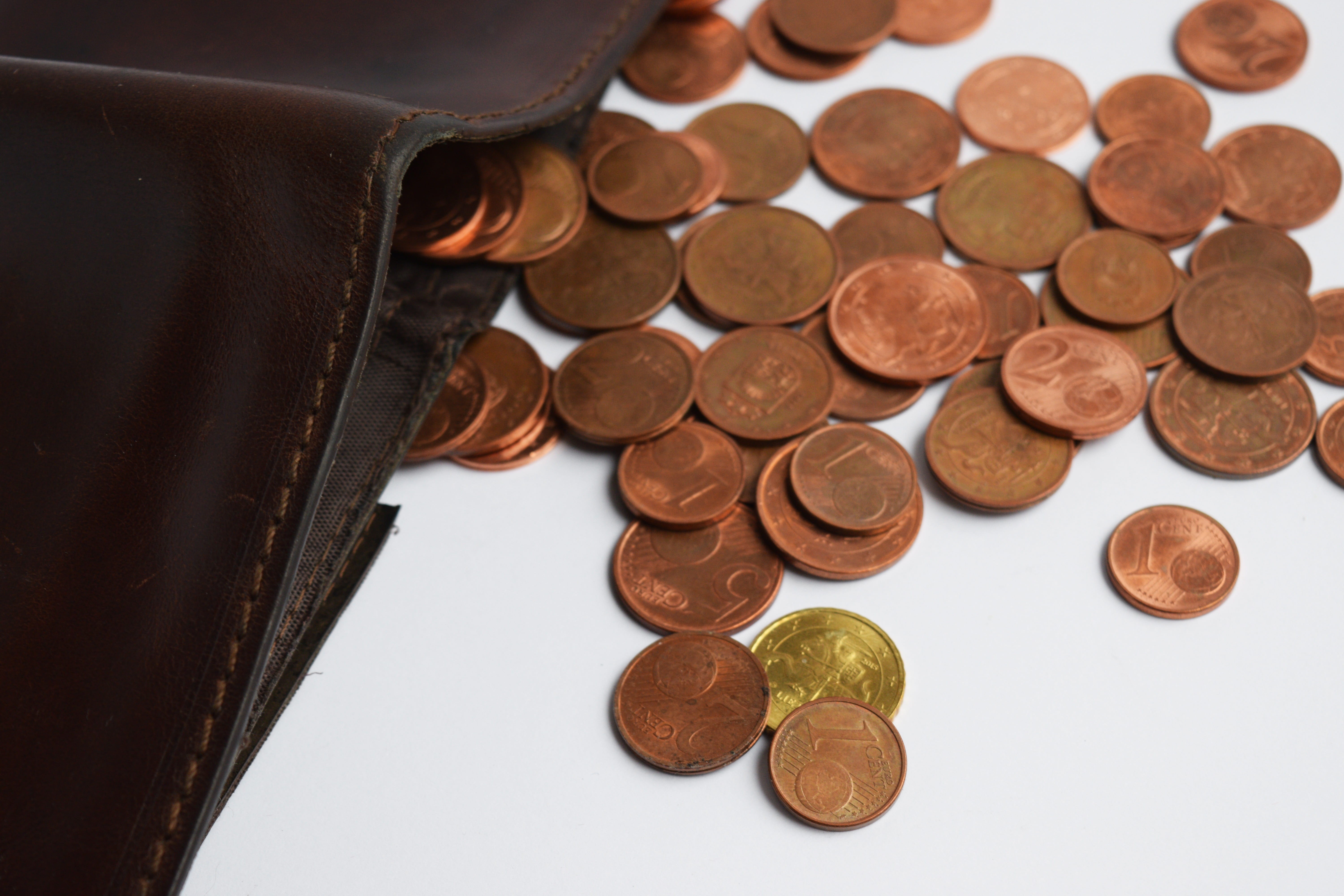 brown, wallet, invest, choice, studio shot, large group of objects, no people, copper, wealth, symbol, save, sign, white background, variation, lower class, HD Wallpaper
