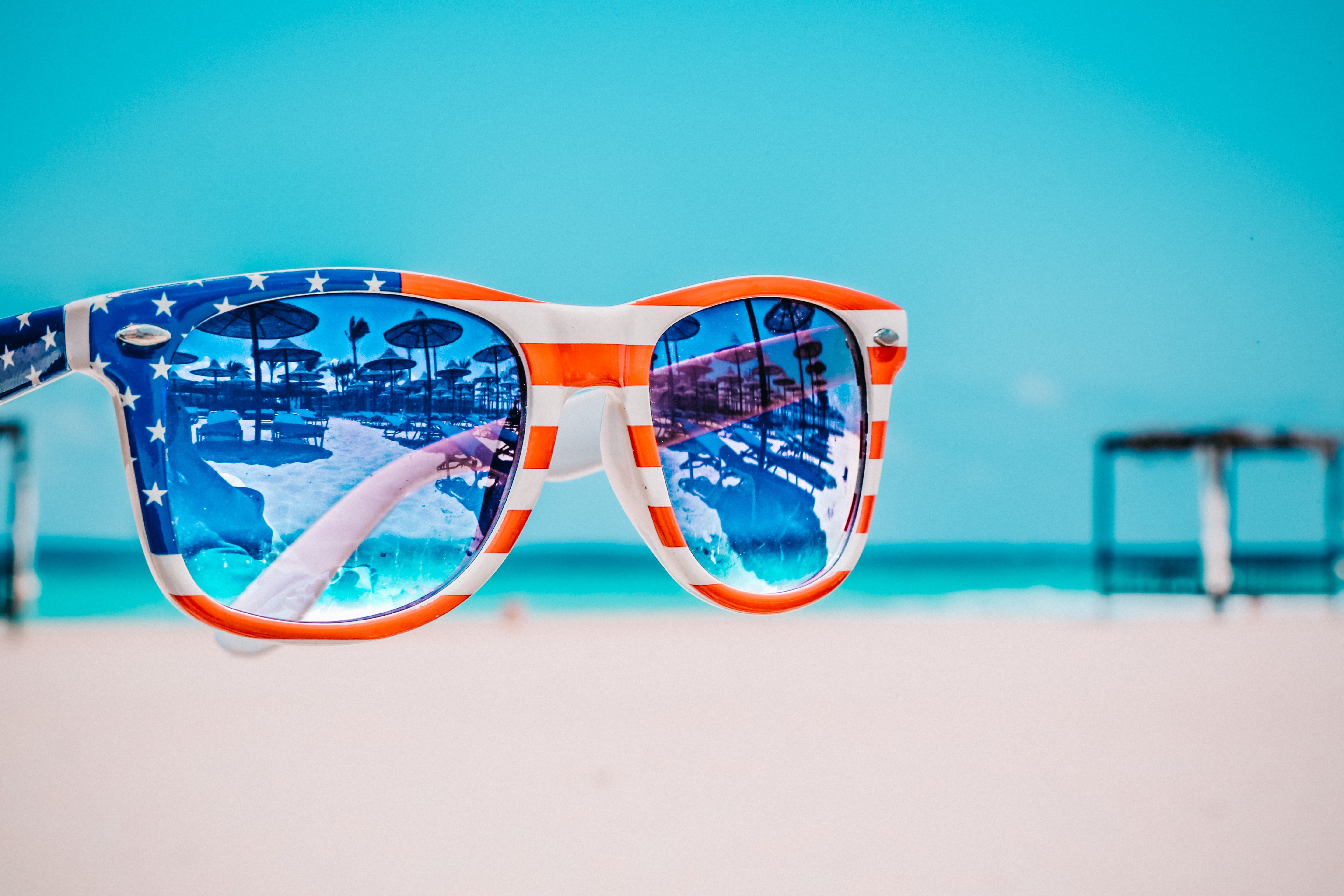 swimming pool, protection, fashion, blue, outdoors, summer, personal accessory, styled, clouds, copy space, vacations, land, wayfarer, turquoise colored, HD Wallpaper