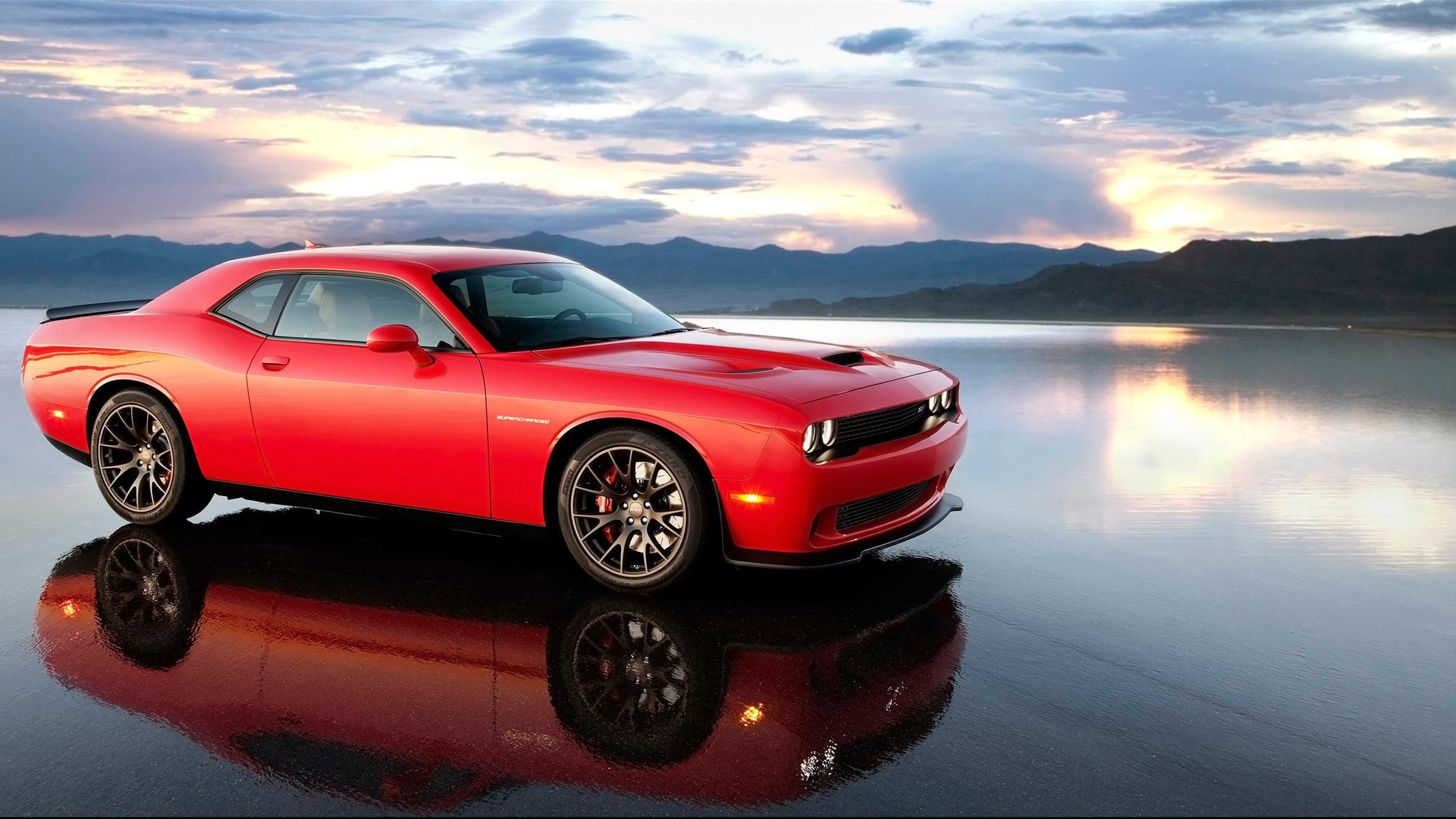 srt, 2015, coupe, cars, red, 2K, dodge, challenger, HD Wallpaper
