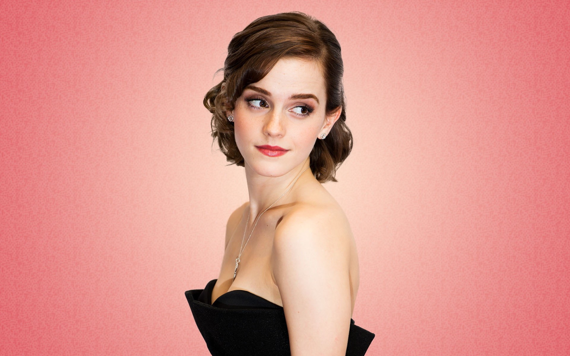 cute, actress, emma, hairstyle, studio shot, headshot, adult, indoors, front view, watson, young adult, hot, looking at camera, eyeliner, Female celebrities, HD Wallpaper