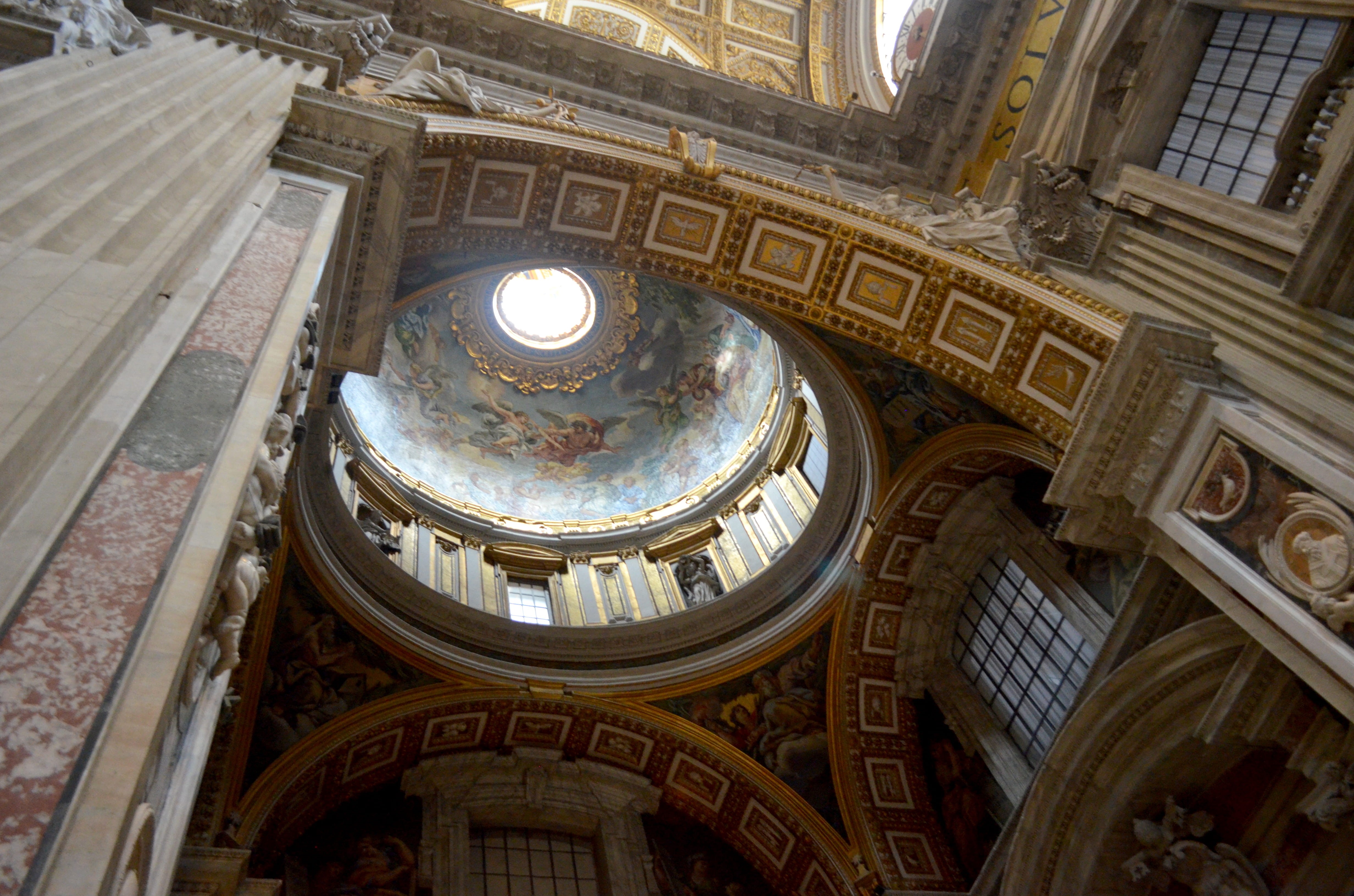 church, plaza de san pedro, no people, 4K, cupola, travel destinations, architecture, religion, low angle view, building, history, spirituality, place of worship, HD Wallpaper