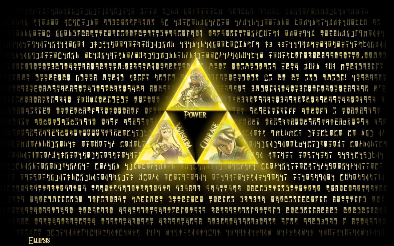text, data, shape, yellow, Zelda, video games, computer language, power, Ganondorf, computer crime, no people, communication, connection, computer, Triforce, HD Wallpaper