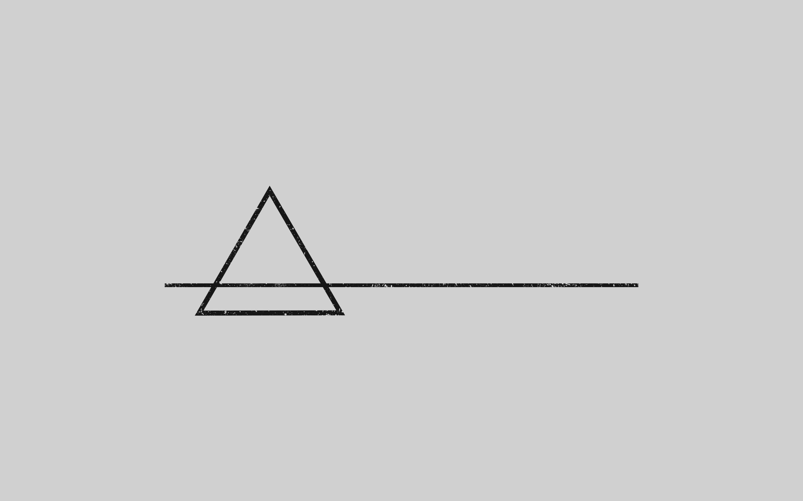triangle, 2K, white background, minimalism, shapes, line art, geometry, HD Wallpaper