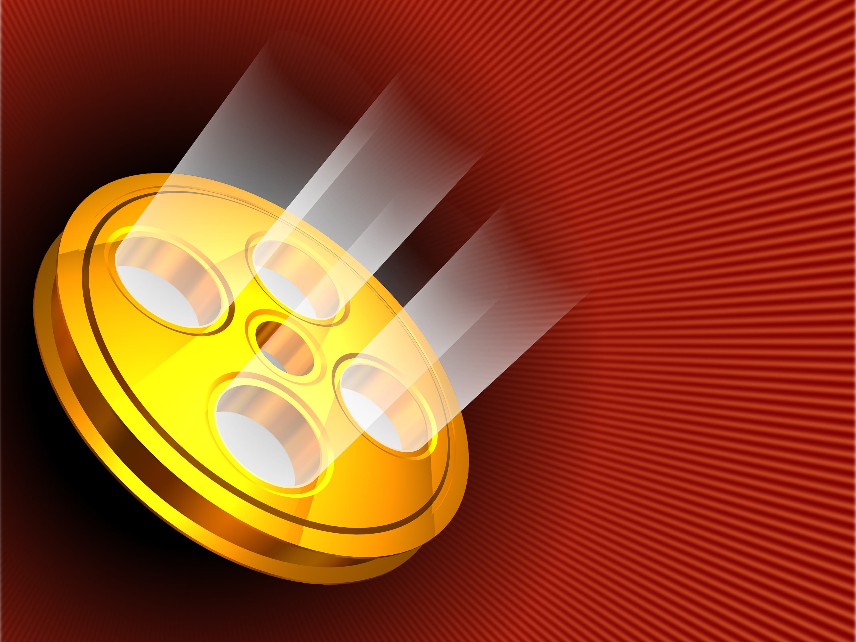 symbol, movie, gold colored, cinematography, video, 35mm, strip, no people, orange color, red, filmstrip, hollywood, equipment, pattern, film, theater, HD Wallpaper